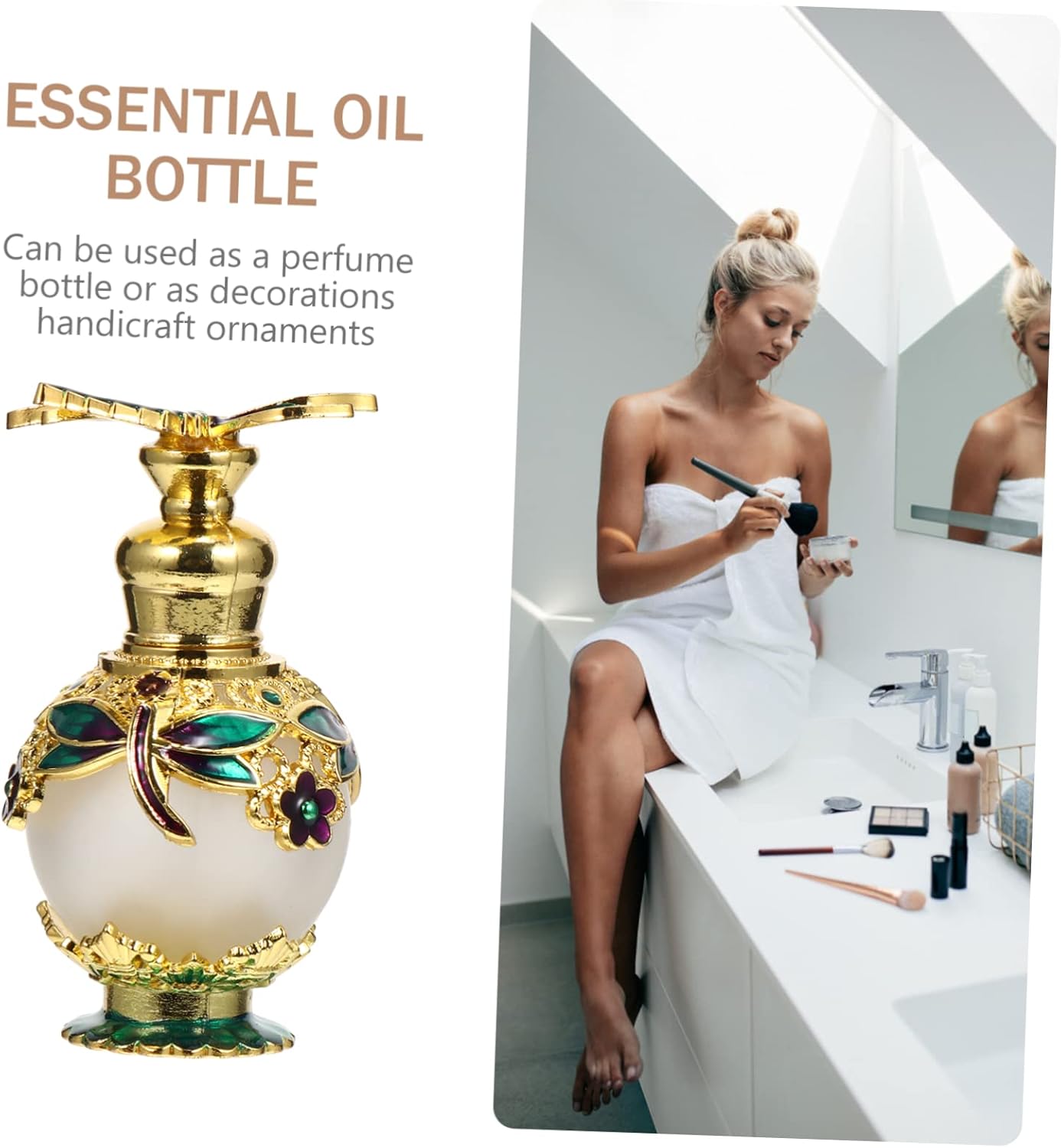 1Pc Glass Essential Oil Bottle for Aromatherapy Diffuser Storage and Perfume Use