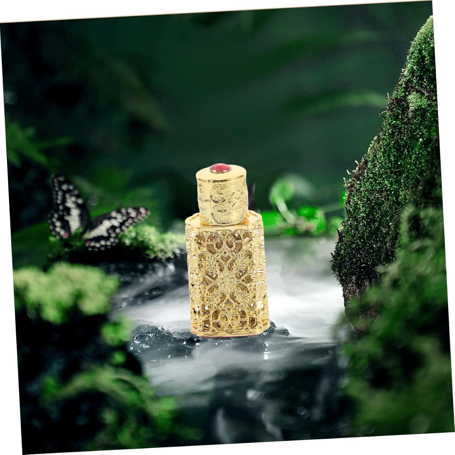 Egyptian Perfume Bottle Hollow Pattern Elegant Travel Atomizer for Essential Oils