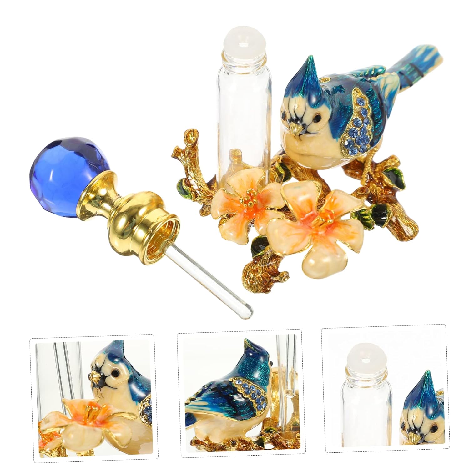 Elegant Essential Oil Container Retro Empty Perfume Bottle with Decorative Design for Desktop Decor and Travel Use