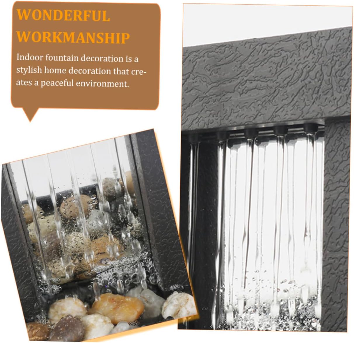 ORFOFE Tabletop Fountain Indoor Mini Waterfall Decor