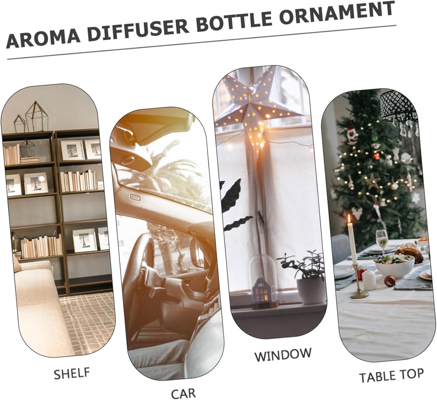 6pcs Clear Car Perfume Diffuser Bottles with Wood Lid Stylish Decor