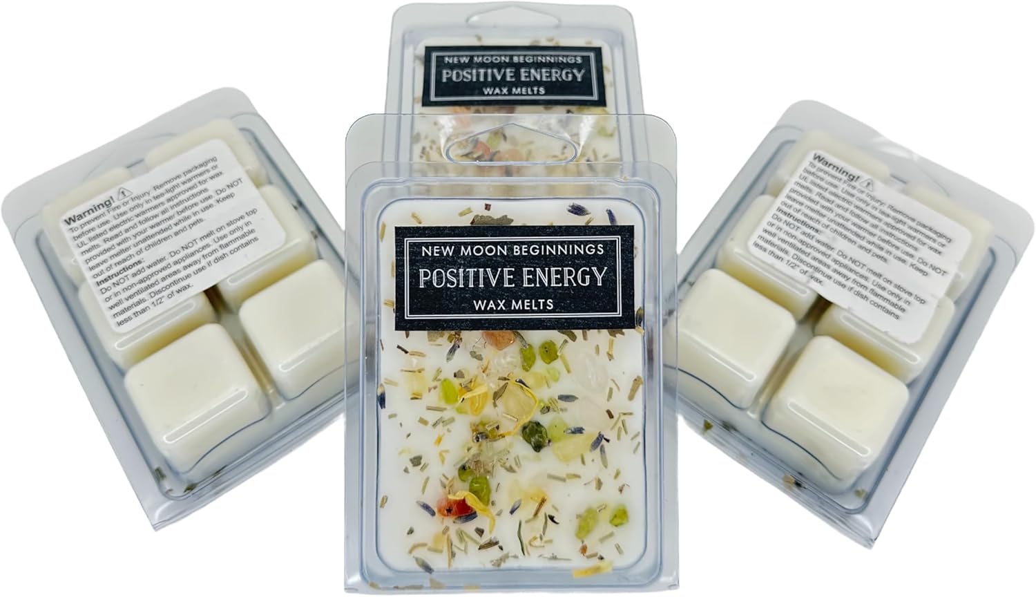 New Moon Beginnings Positive Energy Wax Melts - Natural Healing Crystals and Soy Wax