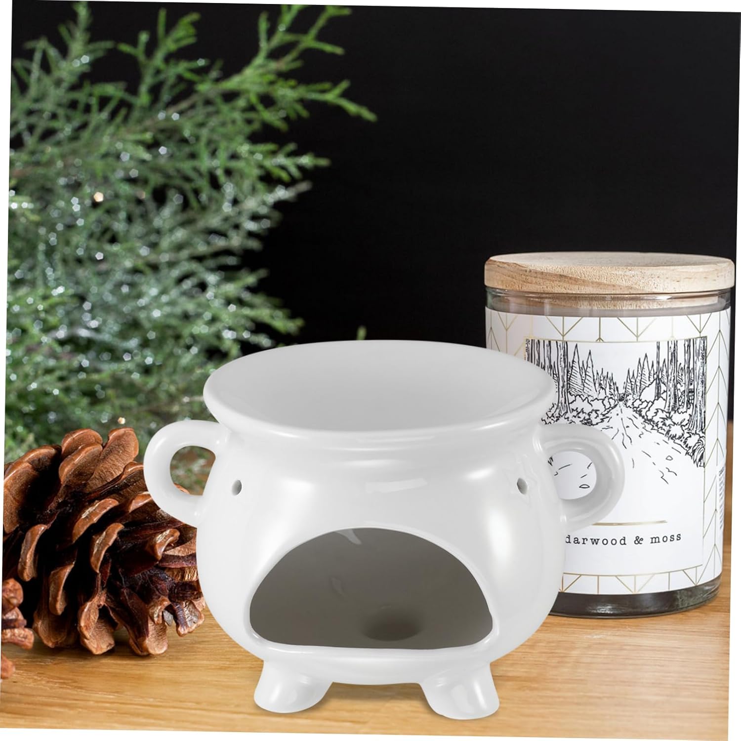 Cabilock Aroma Oil Burner Ceramic Candle Holder for Home Relaxation and Aromatherapy