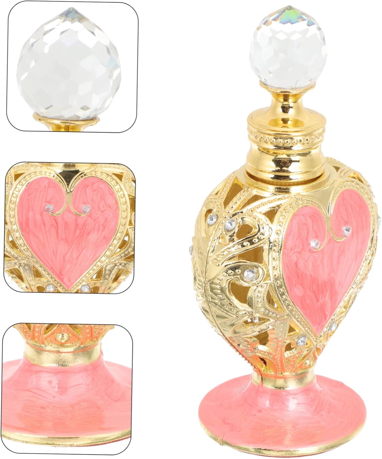 Ipetboom Heart Shaped Perfume Bottle Refillable Design for Essential Oils Fragrances Decoration