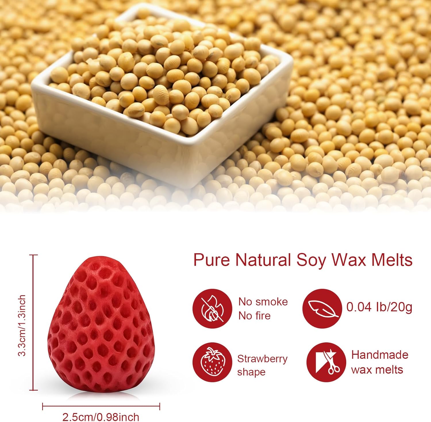 Soy Wax Melts with Strawberry Scent 6 Pcs Set