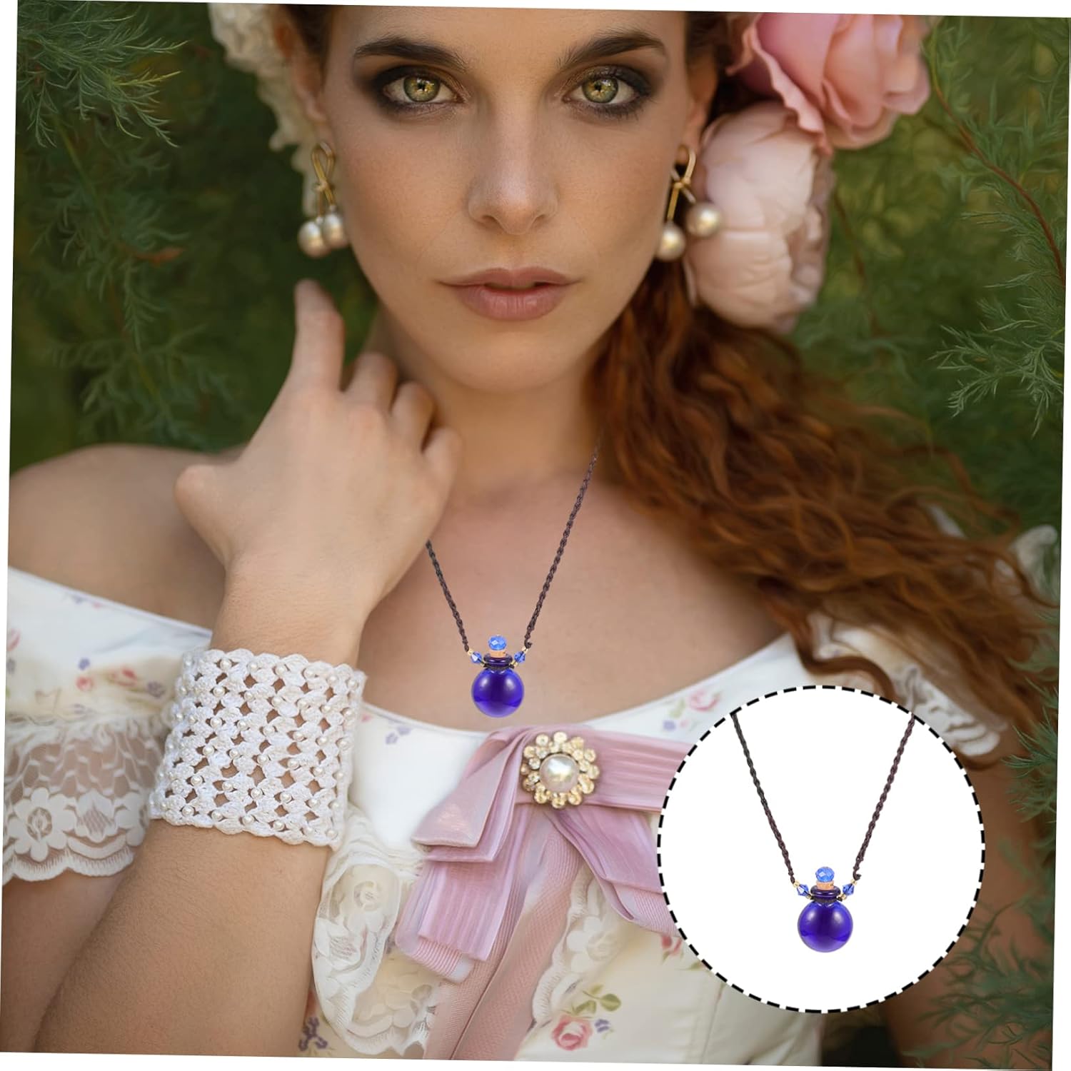 Decorative Perfume Bottle With Aroma Diffuser Necklace For Car And Home Use