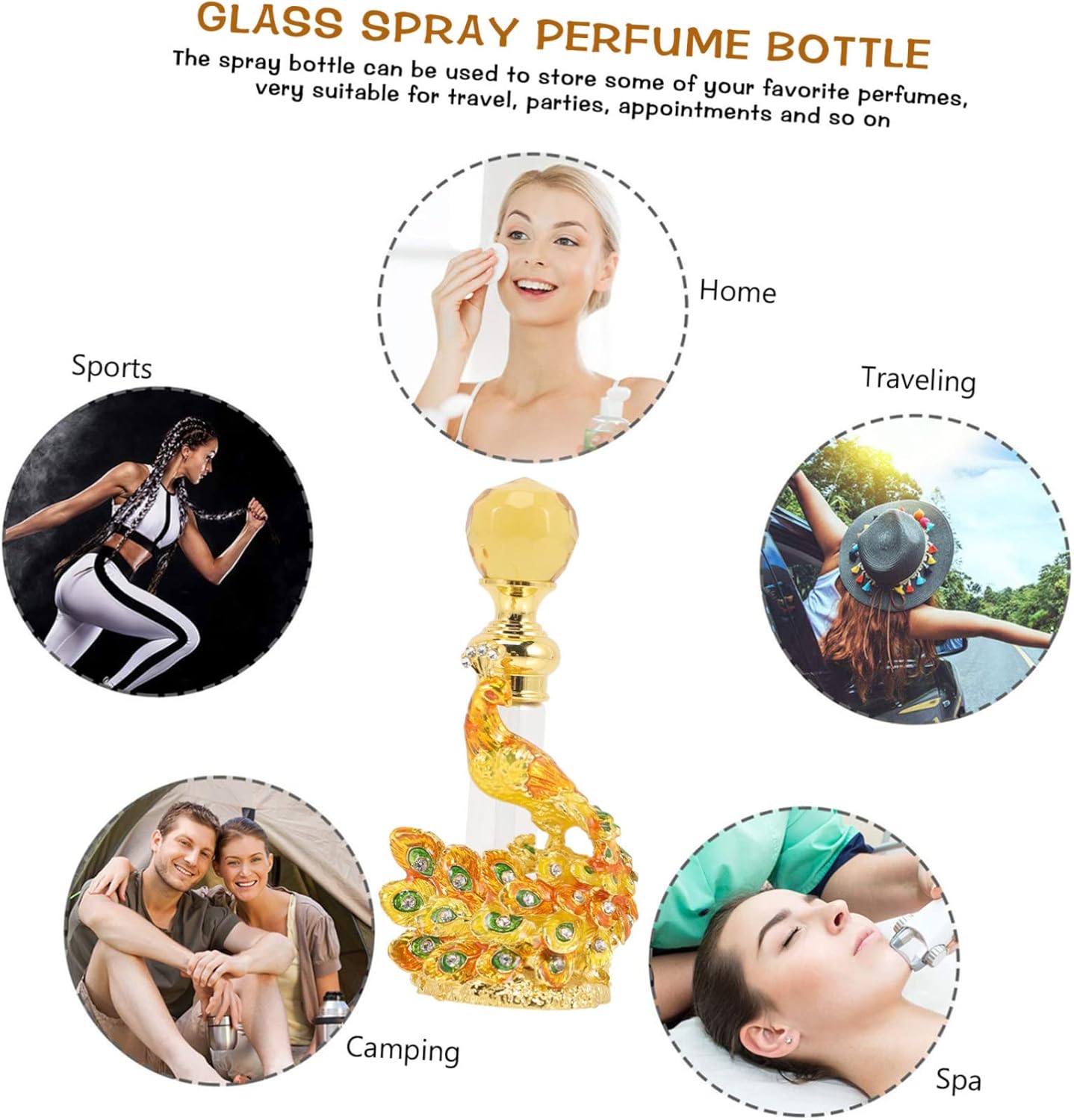 PRETYZOOM Vintage Refillable Perfume Bottle Elegant Decorative Airtight Holder for Personal Use and Travel