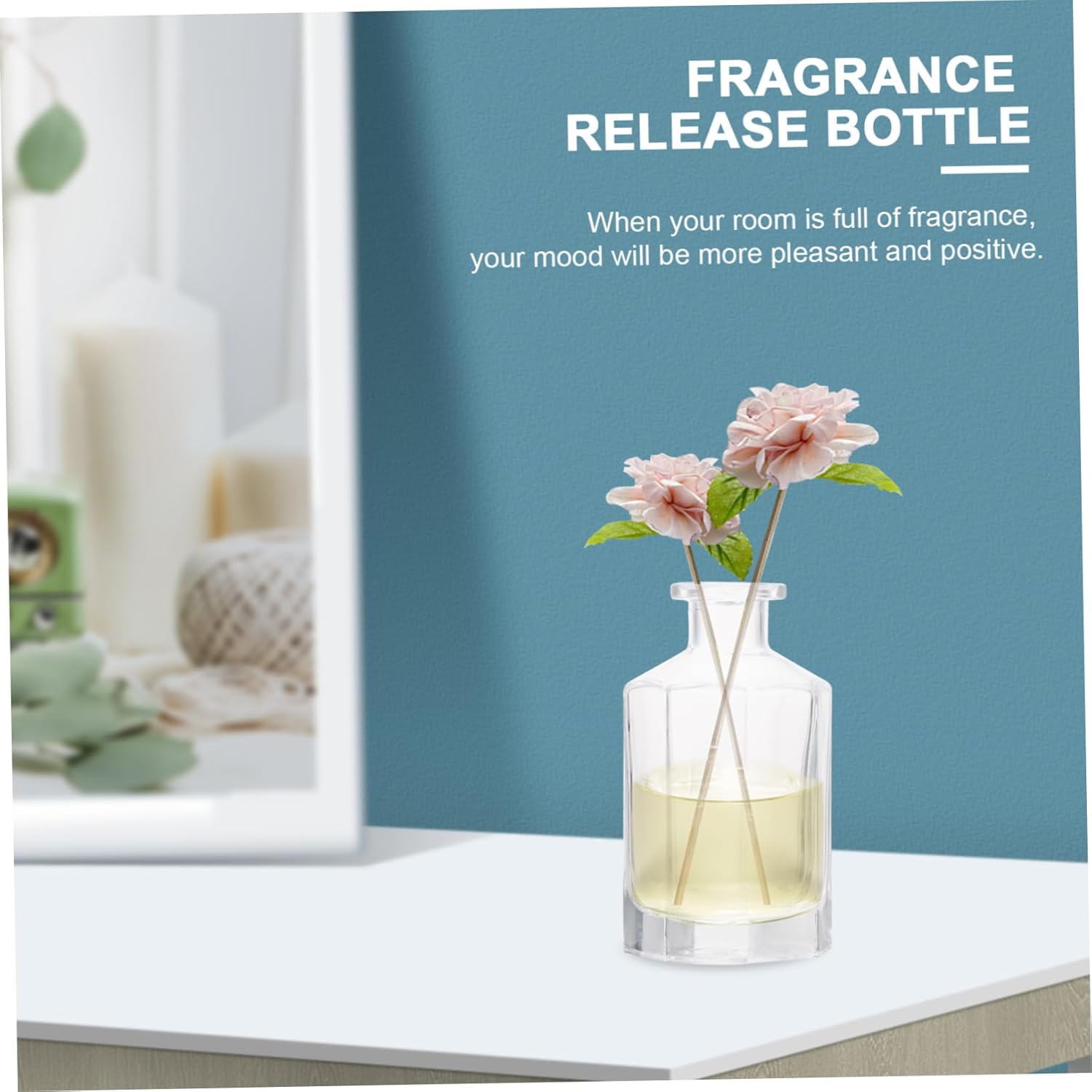 STOBAZA 2pcs Glass Bottles for Home Fragrance Diffuser and Perfume Storage