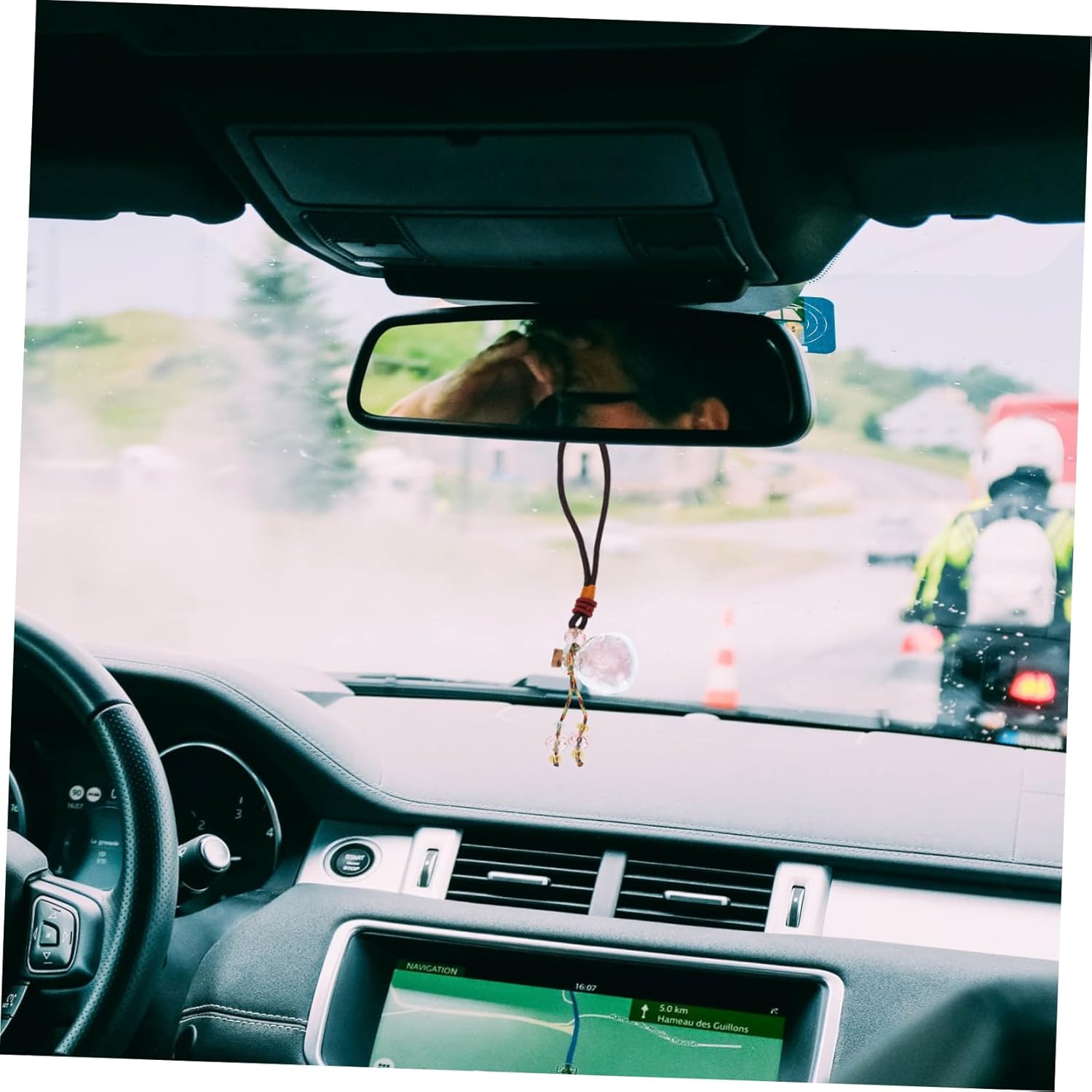 Natural Crystal Glass Essential Oil Car Hanging Perfume Bottle