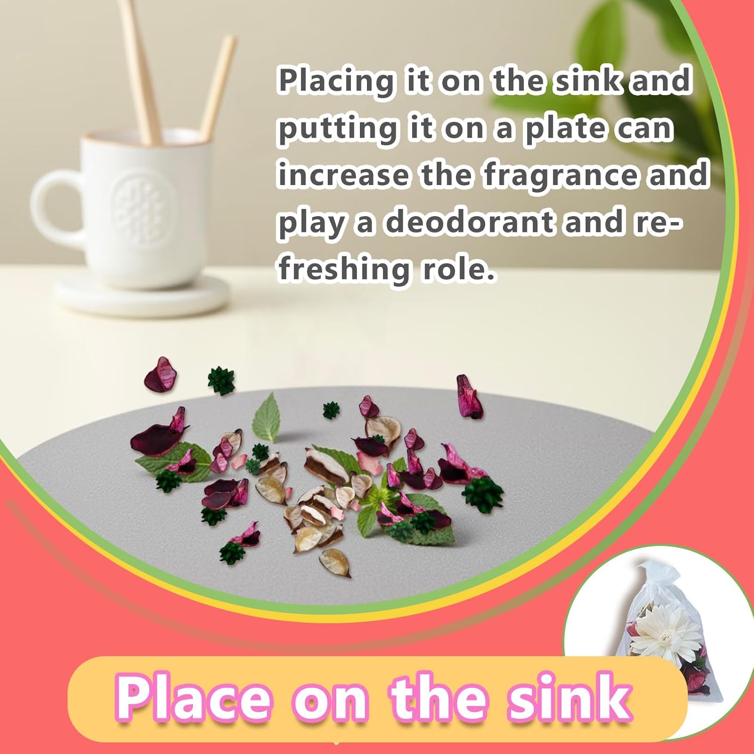 DIY Sweet Floral Heart Shaped Dry Flower Sachet Set - 5 Bags with Flowers