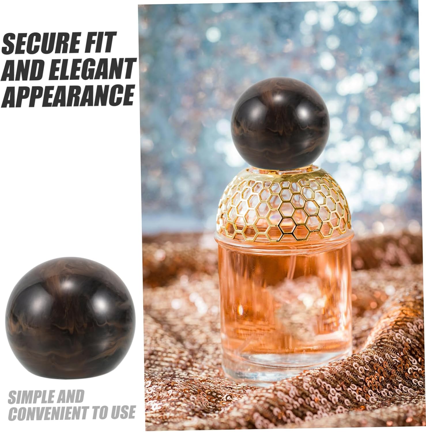 Resin Caps for Mini Perfume Bottles 4pcs 15 Teeth Replacement