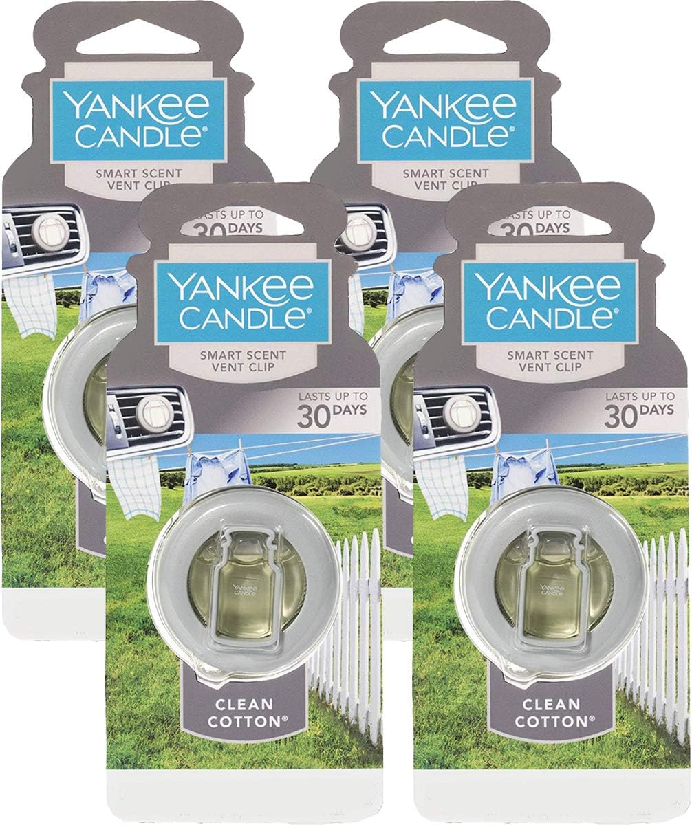 Yankee Candle Smart Scent Vent Clip Clean Cotton 4 Pack