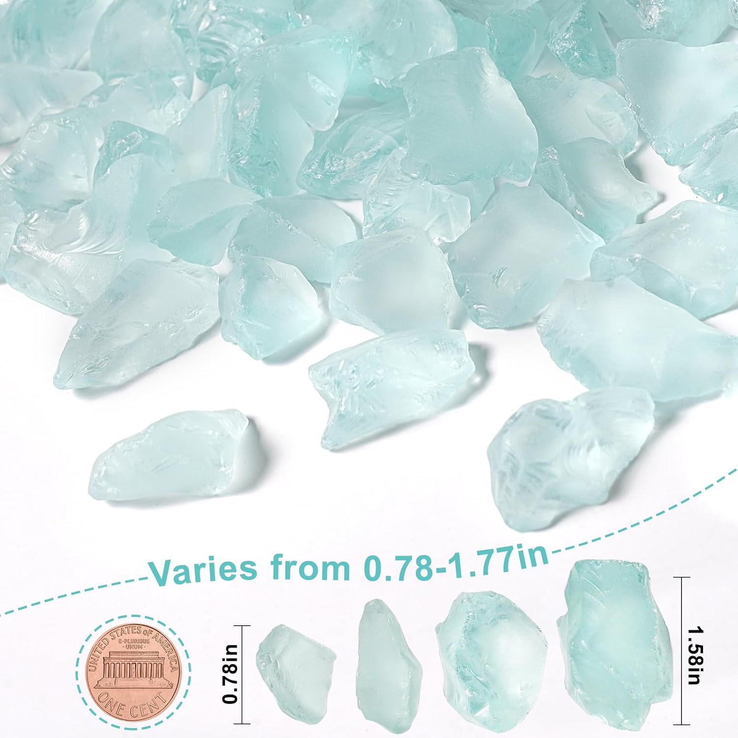 Versatile Frosted Sea Glass Blocks - 1LB Turquoise