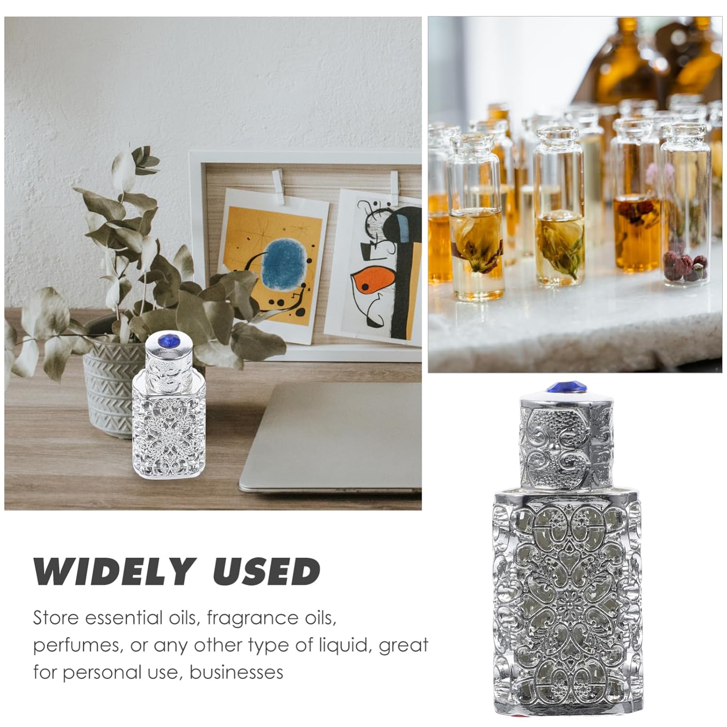 Elegant Essential Oil Perfume Bottle with Storage and Travel Functionality