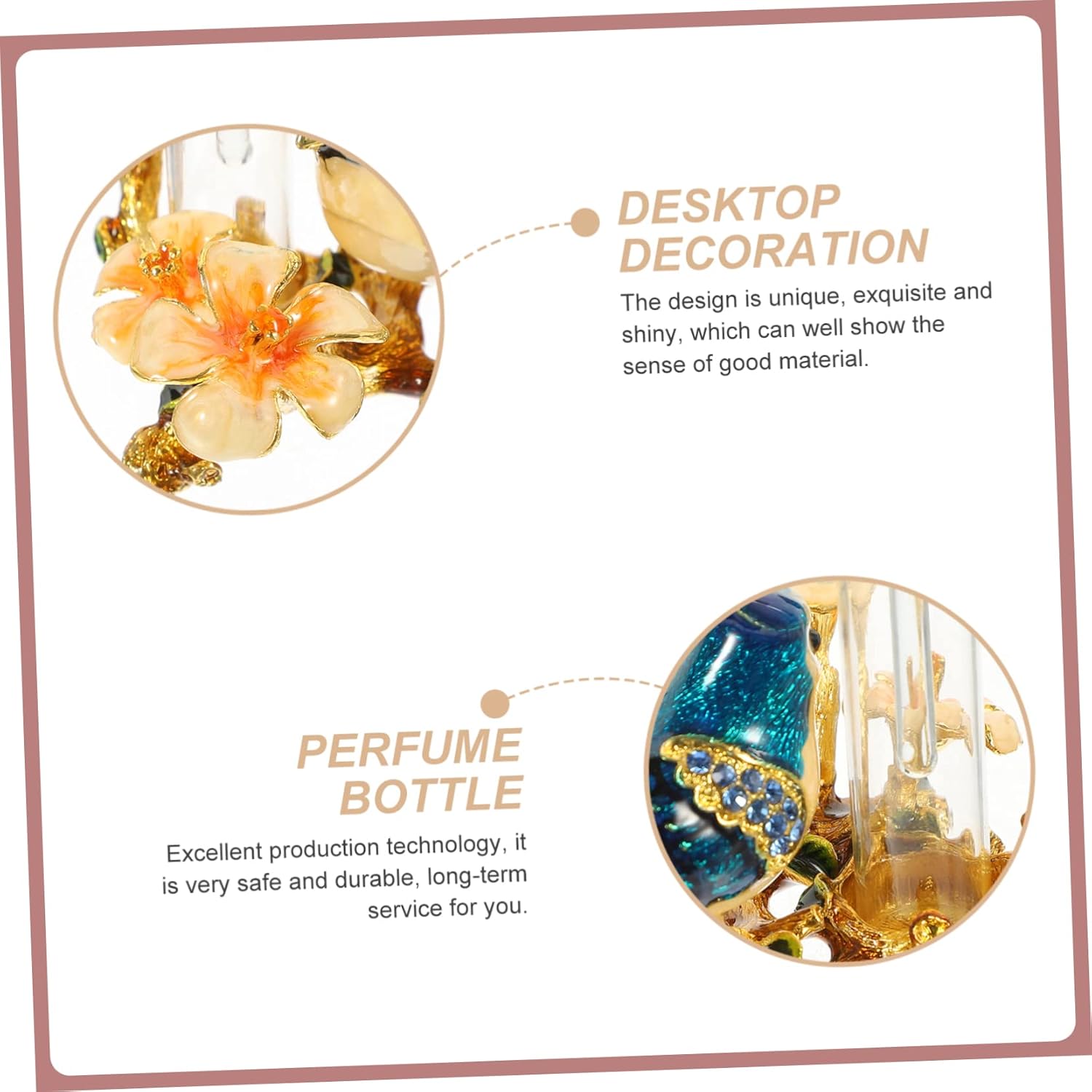 Elegant Essential Oil Container Retro Empty Perfume Bottle with Decorative Design for Desktop Decor and Travel Use