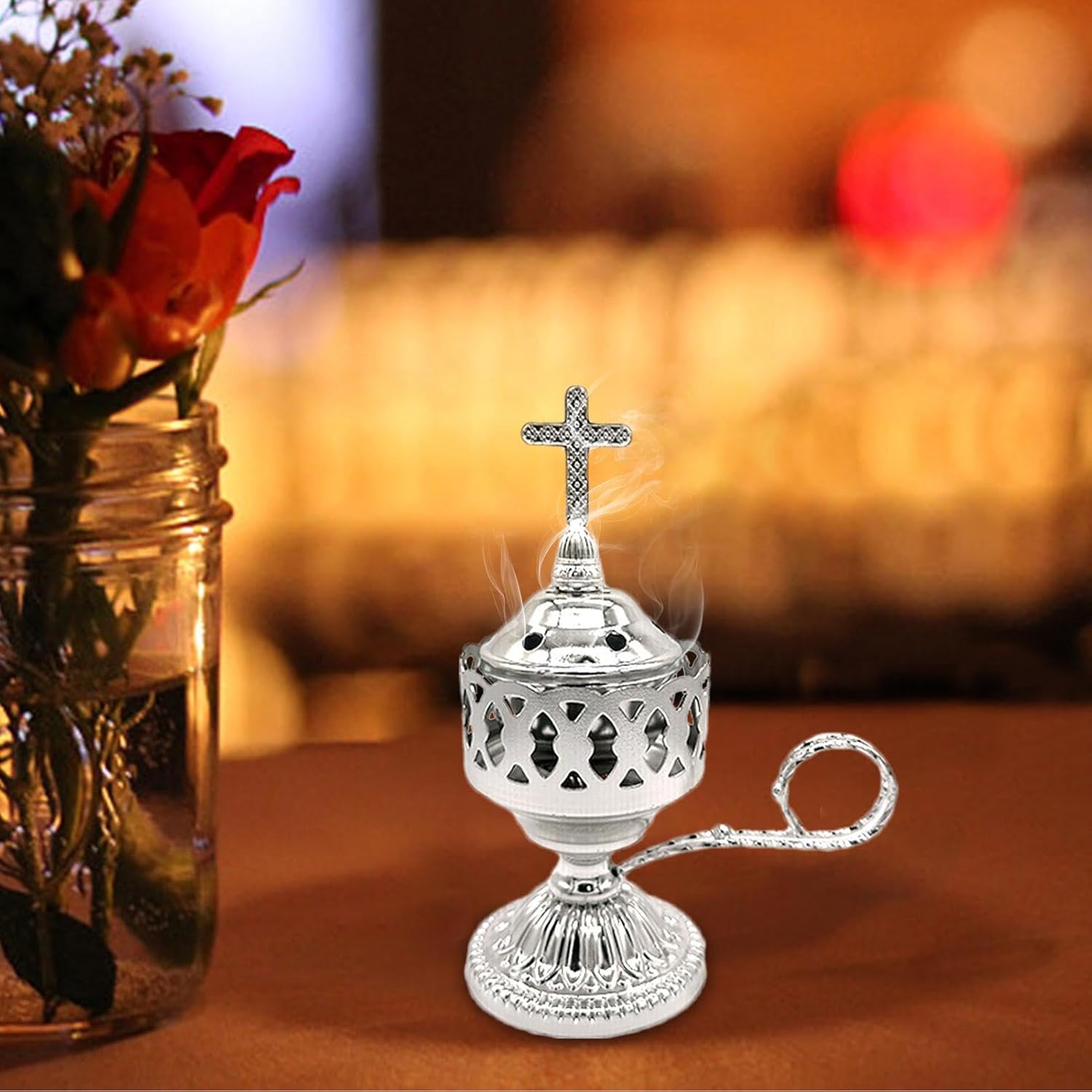 Electric Oud Incense Burner - Metal Aroma Diffuser for Relaxation
