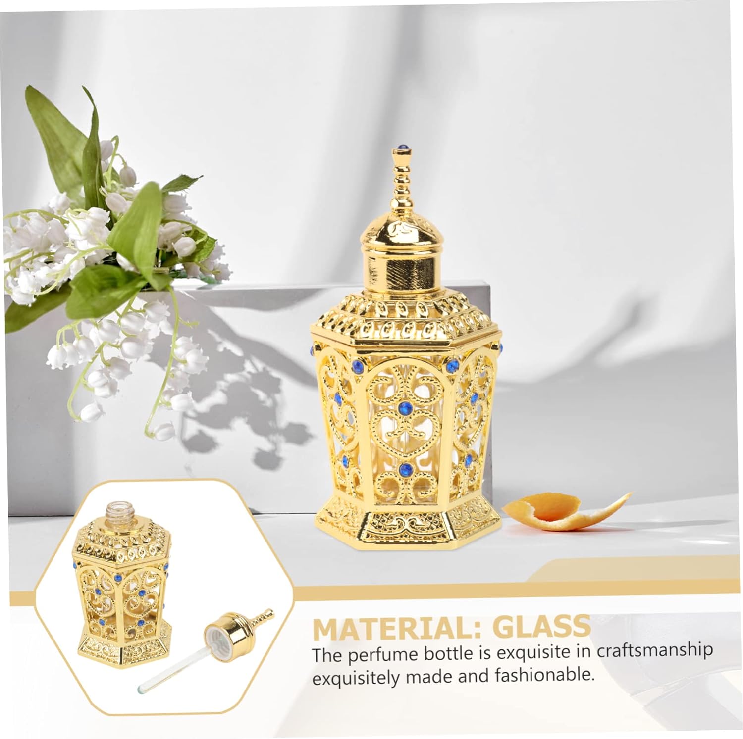 Healvian Refillable Glass Perfume Bottle Stylish Travel Essential Oil Container
