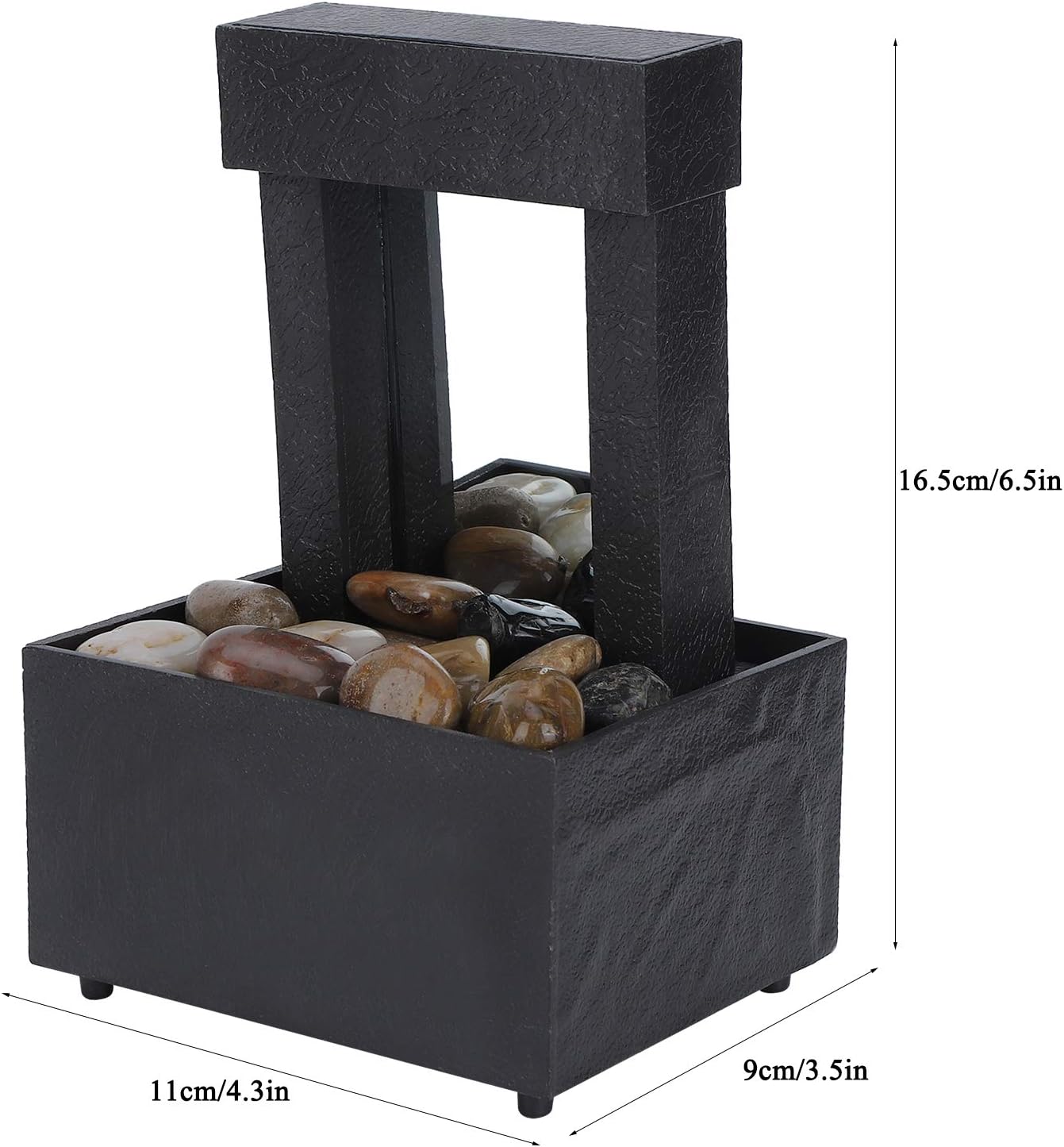 Indoor Water Fountain with LED Lights and Stones
