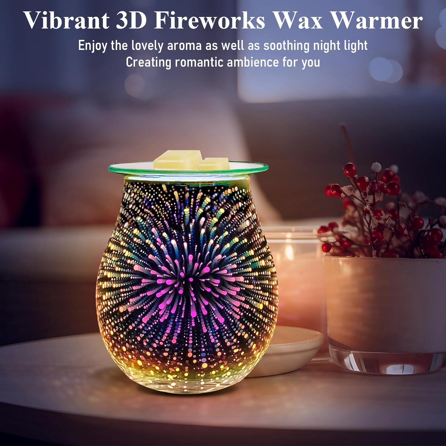 EQUSUPRO 3D Glass Wax Melt Warmer with Timer