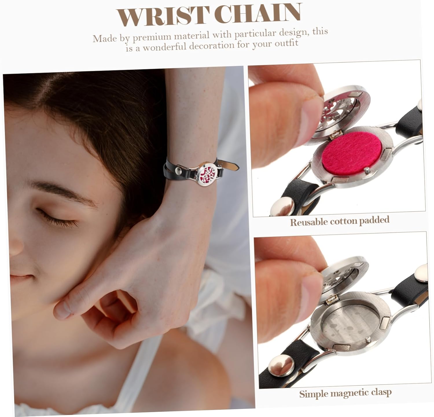 1Set Chic Hollow Out Perfume Diffuser Bracelet for Women