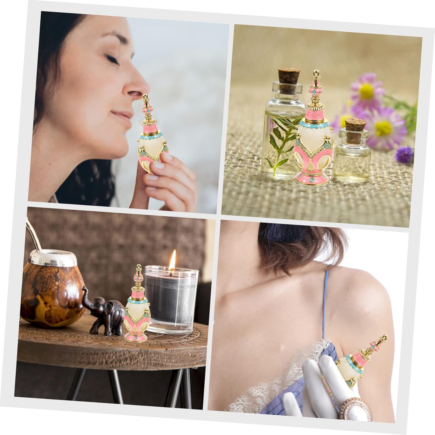 Elegant Vintage Arabian Perfume Bottle Travel Essential Oil Container