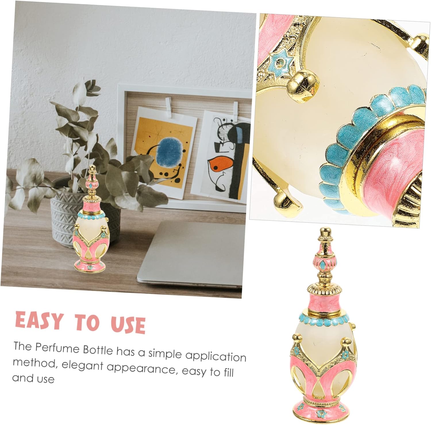 Elegant Vintage Arabian Perfume Bottle Travel Essential Oil Container