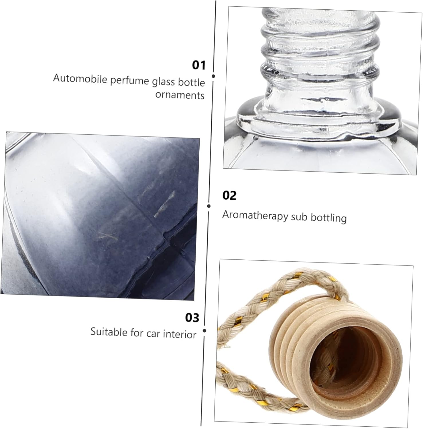 Car Perfume Hanging Pendant Set of 4 Aromatherapy Diffuser Bottles