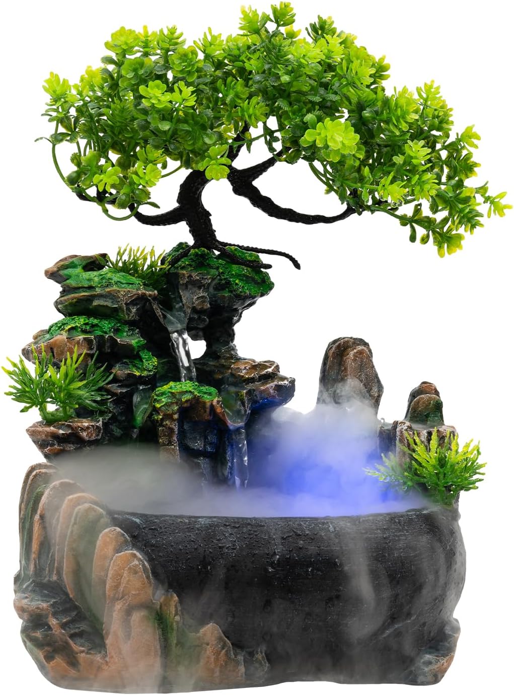 CAIHAOA Indoor Tabletop Fountain with Light and Pump