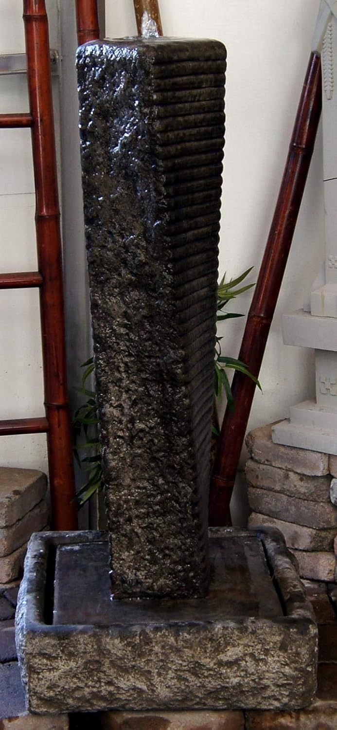 Rustic Twist Fountain with Japanese Pagoda and Meditating Buddha Set
