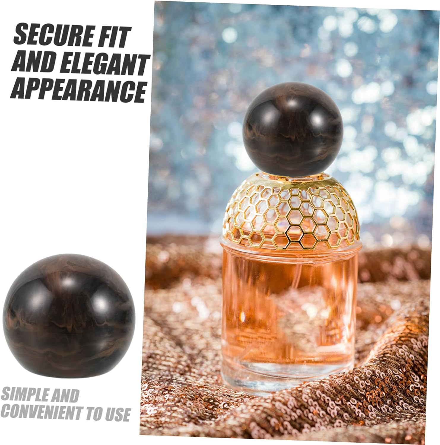 4pcs Resin Round Ball Perfume Bottle Cap Replacement
