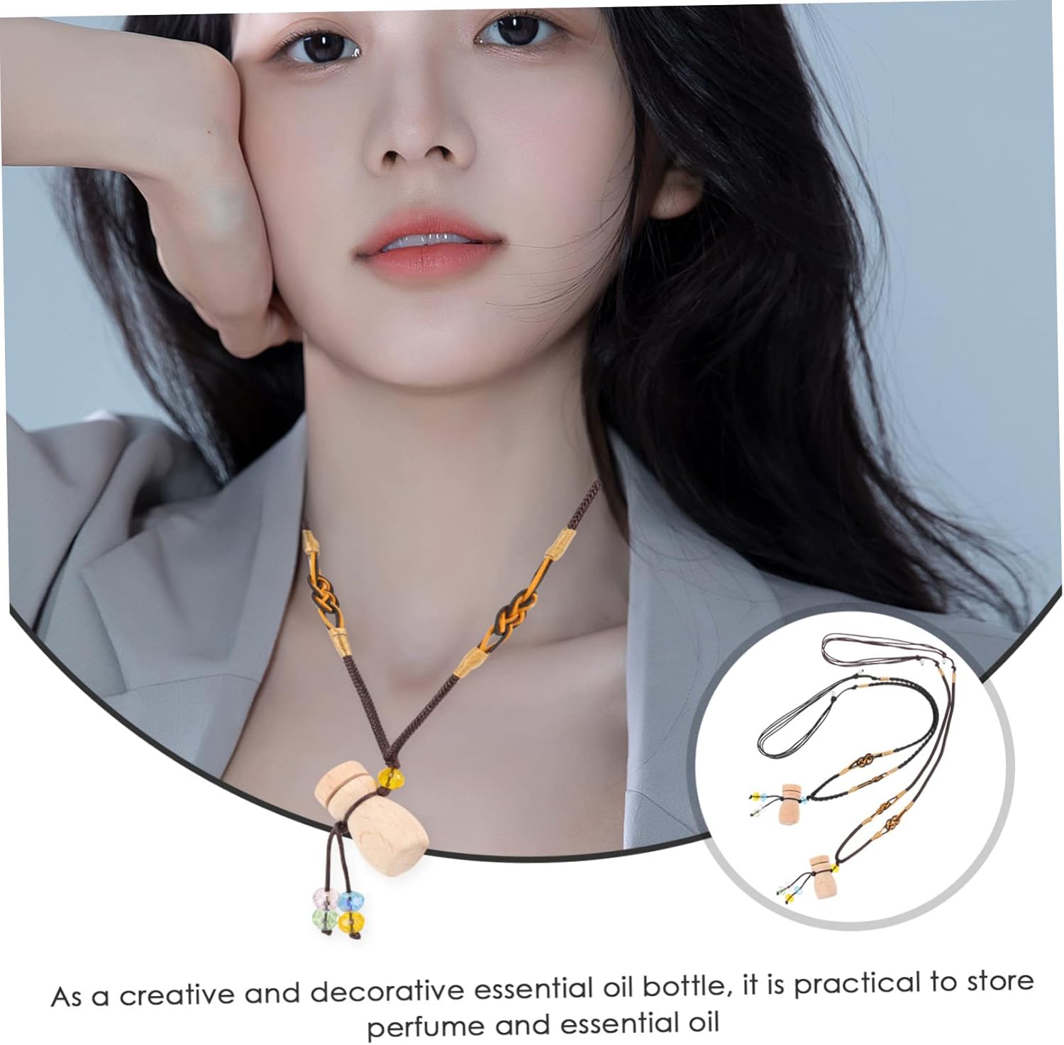 Happyyami 2pcs Essential Oil Diffuser Pendant Necklace