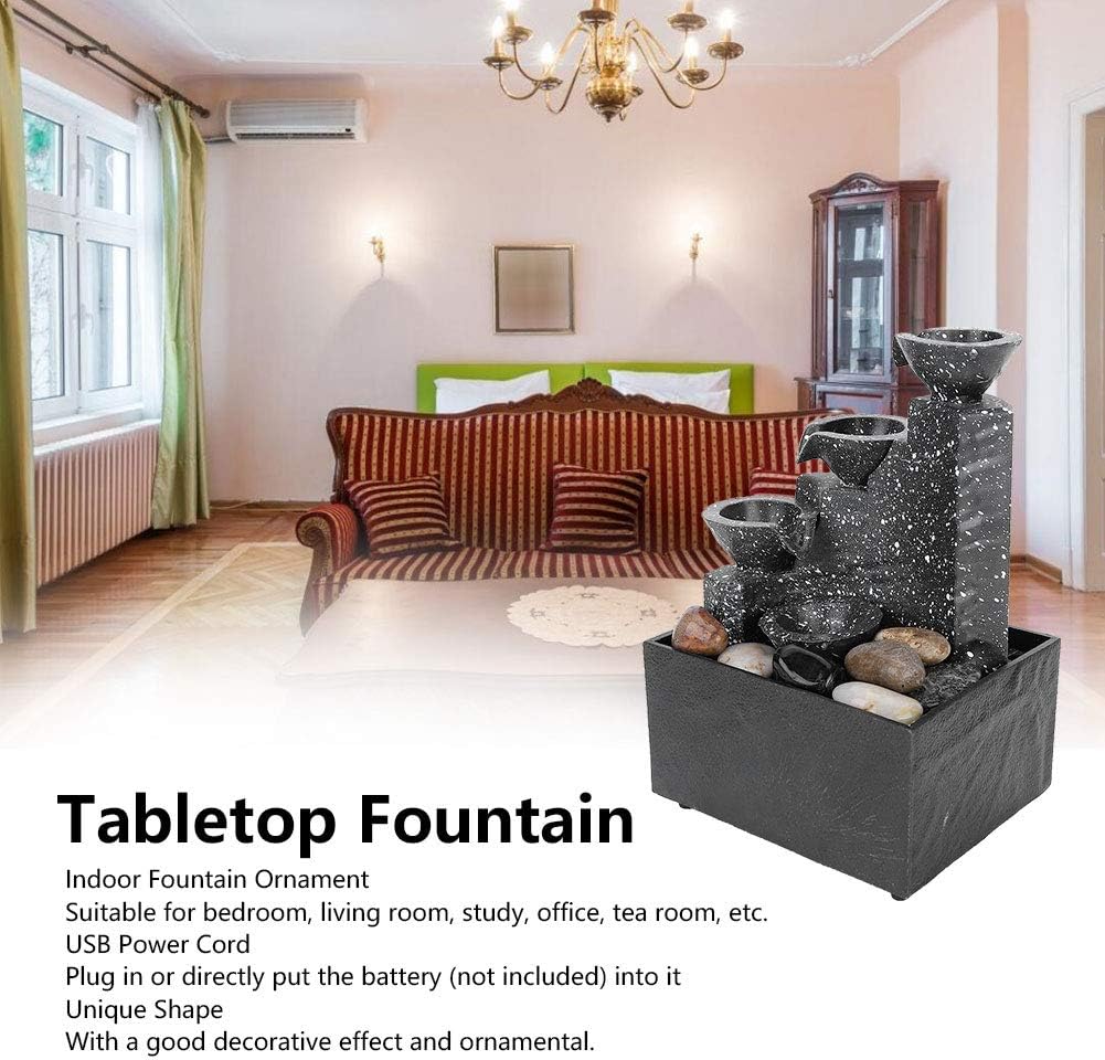 Tabletop Fountain with USB Power and LED Lights