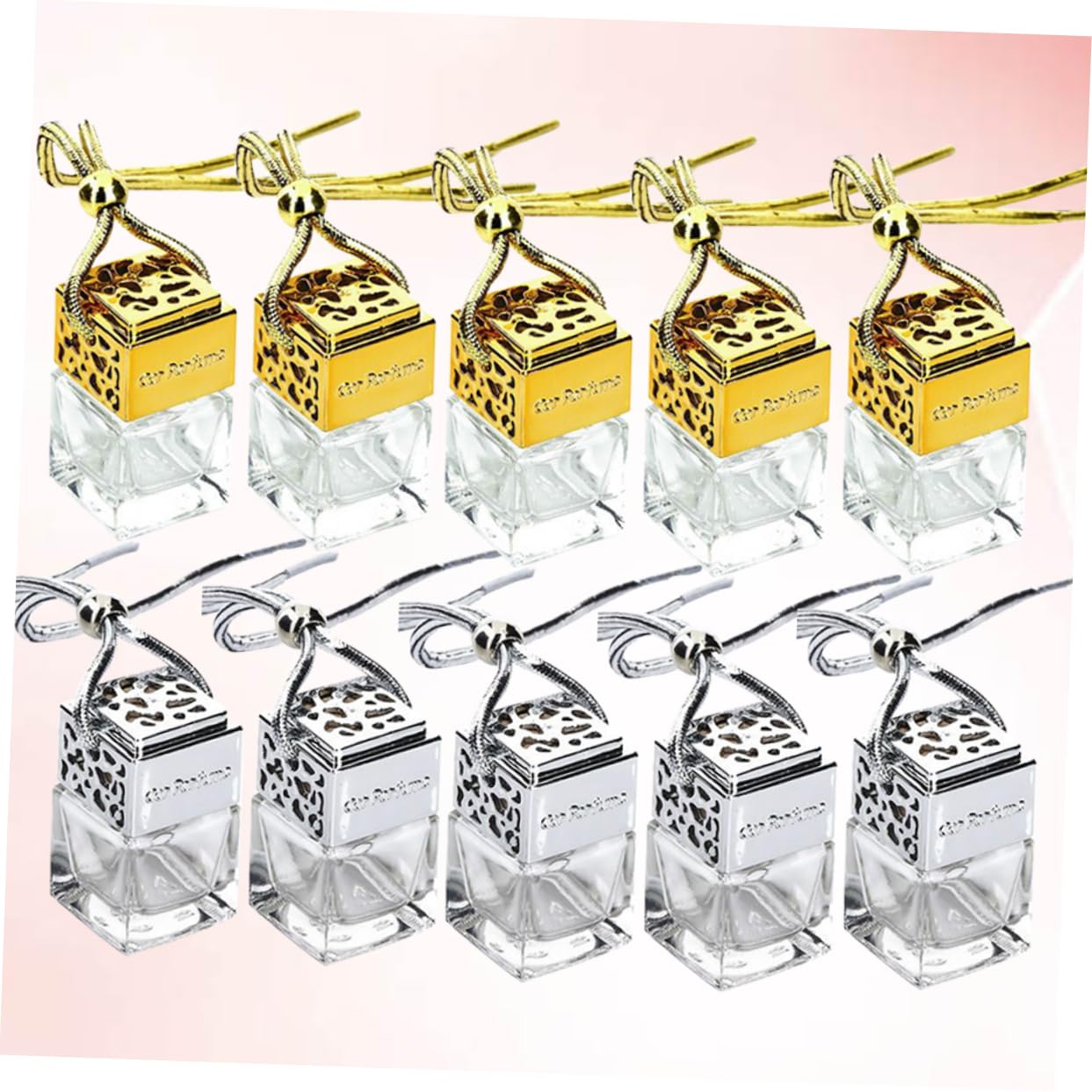 10 Pcs 8ml Square Glass Perfume Bottle Decorative Aroma Diffuser for Men Women