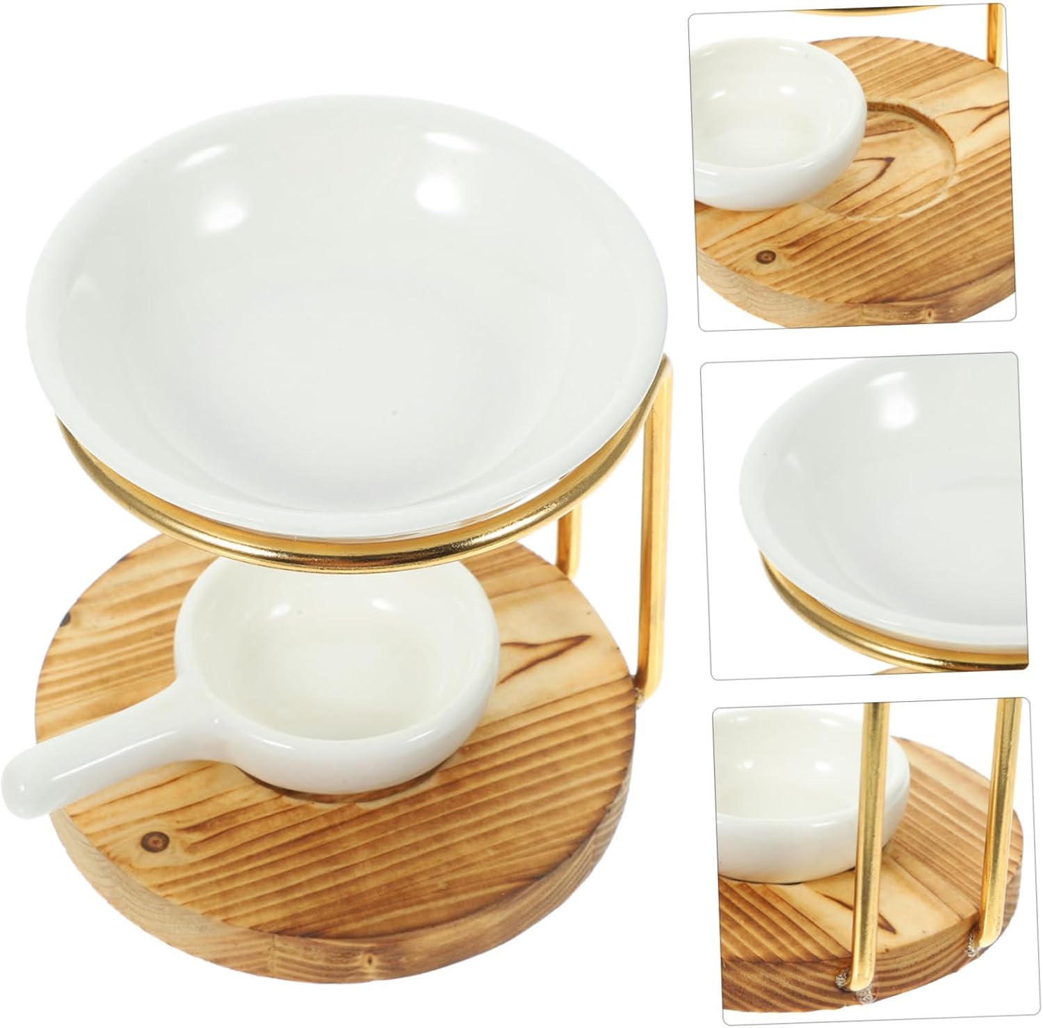 1Set Ceramic Essential Oil Burner with Tealight Holder for Relaxing Spaces