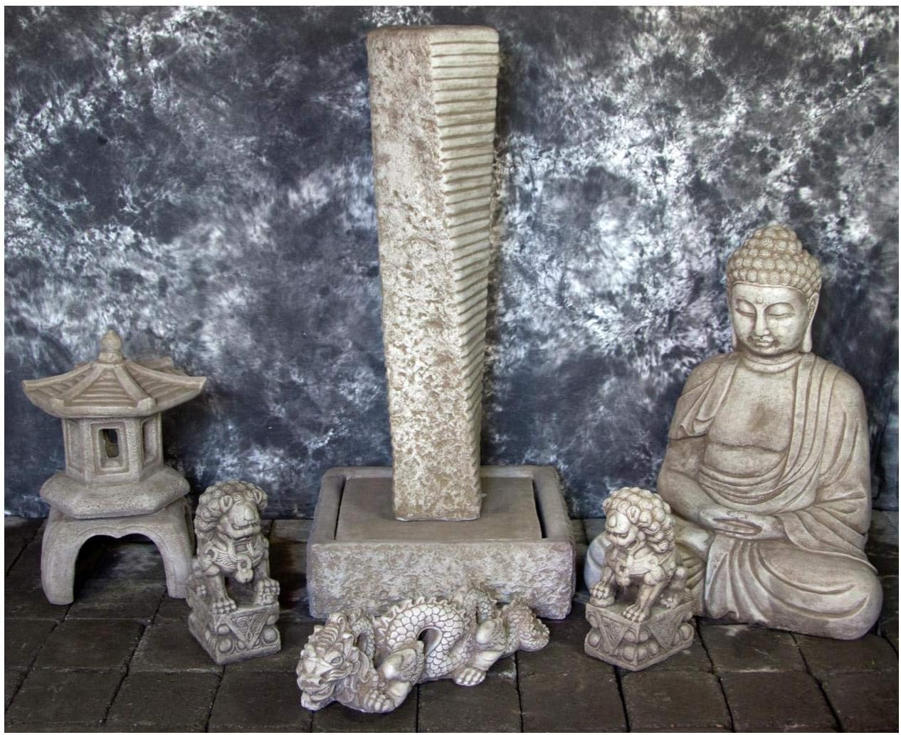 Rustic Twist Fountain with Oriental Pagoda and Kamakura Buddha