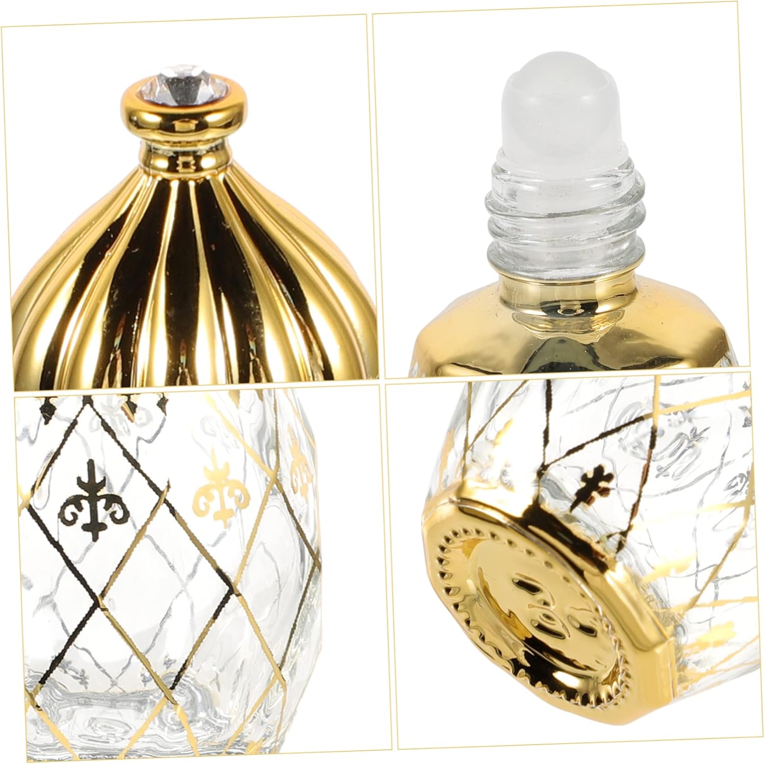 Sosoport 8ml Glass Perfume Bottle with Silver Crown Lid