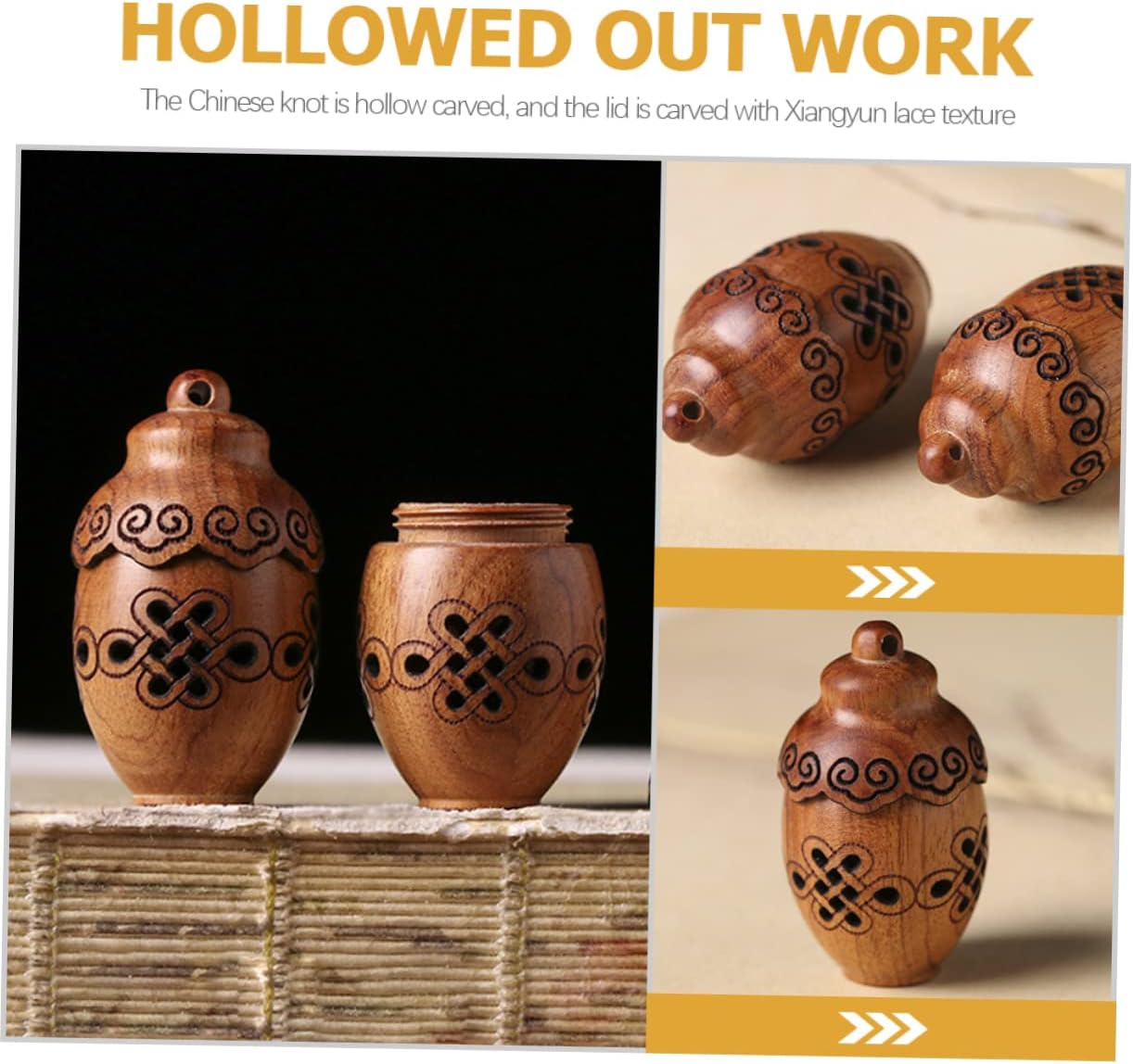 ERINGOGO Multi-Function Portable Wood Aroma Pendant Holder Decor