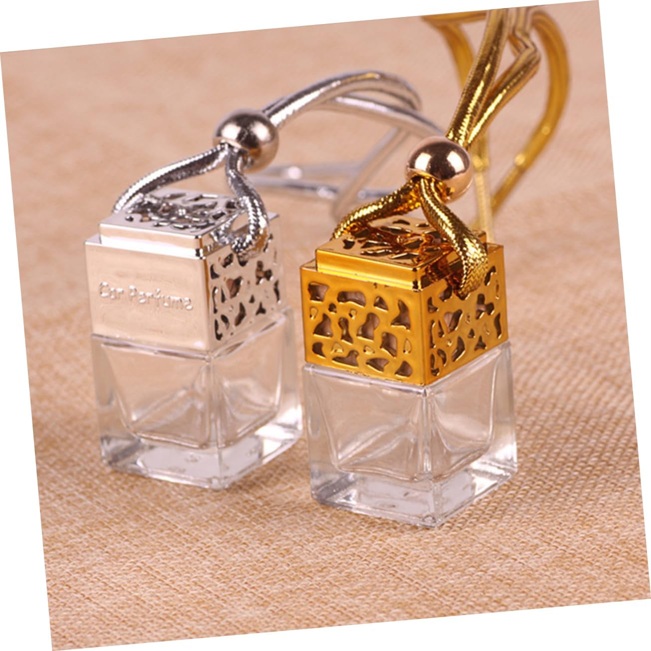 3Pcs Glass Perfume Bottle Pendant for Car Hanging Decoration