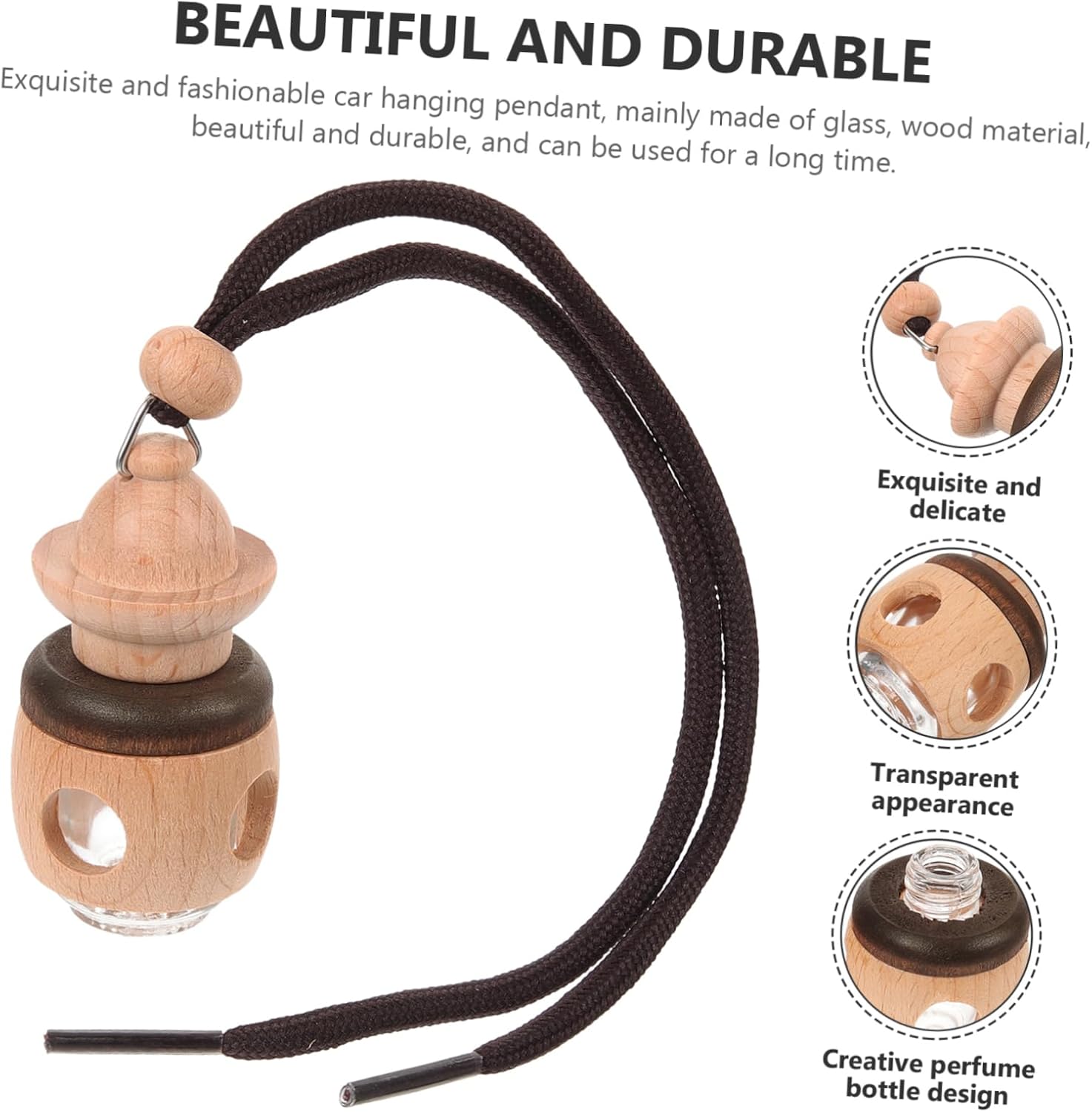 Hanging Perfume Bottle for Car 2-Pack Empty Diffuser Decorative Container