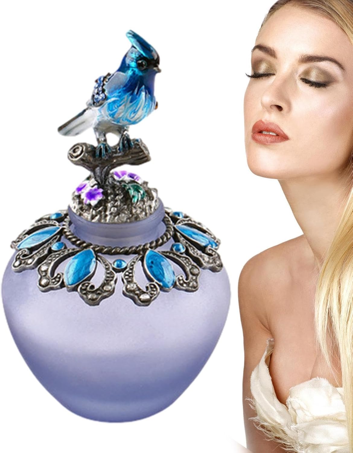 Vintage Perfume Bottle - Retro Glass Essential Oil Jar