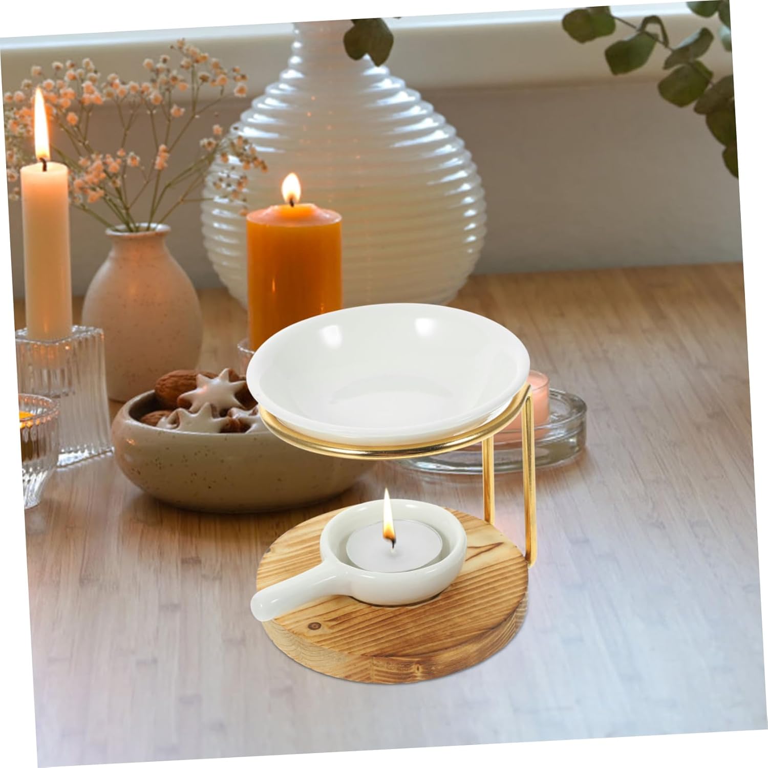 MAGICLULU Ceramic Essential Oil Burner with Base