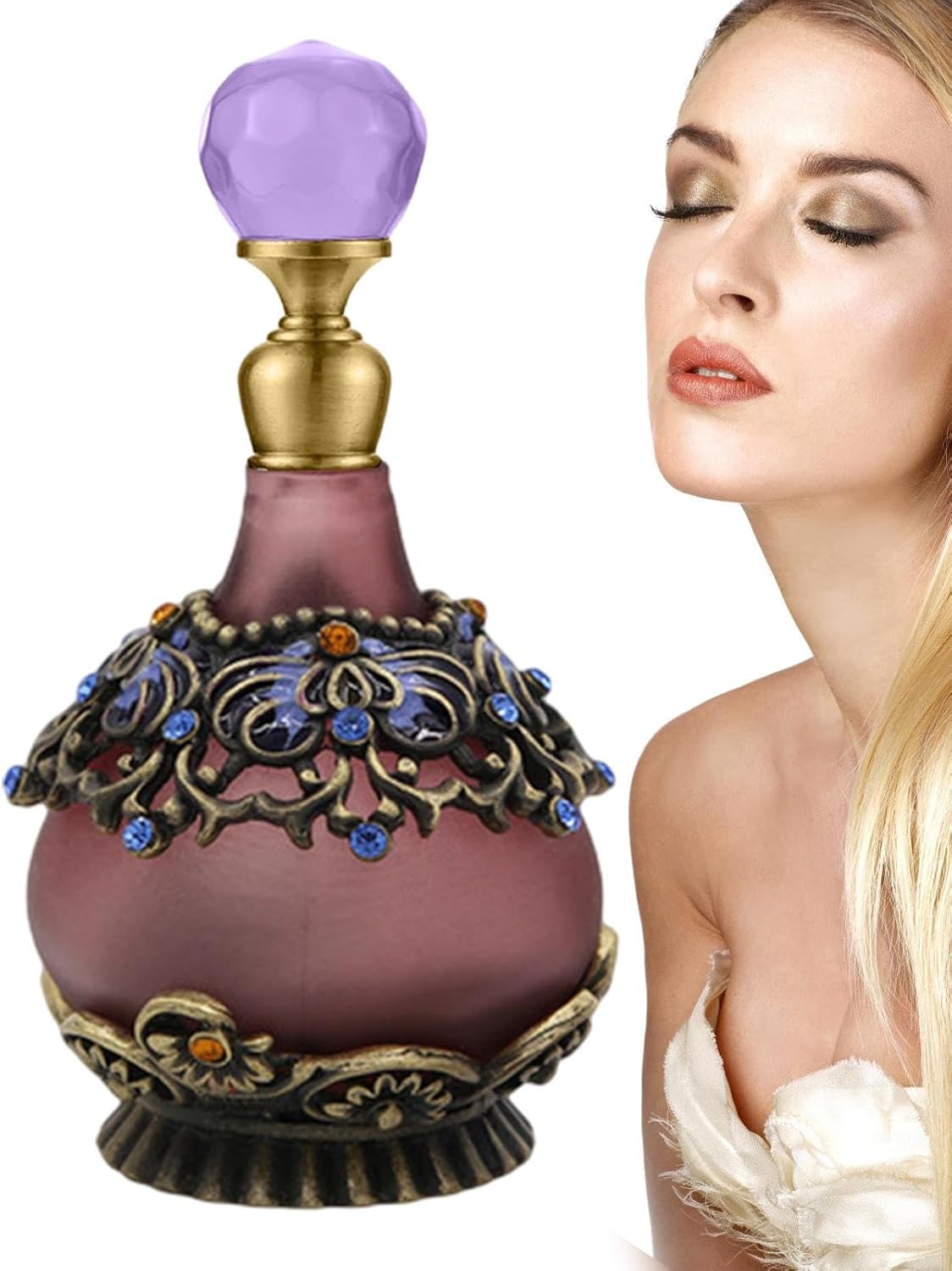 Retro Perfume Jar - Vintage Refillable Glass Vial for Essential Oils