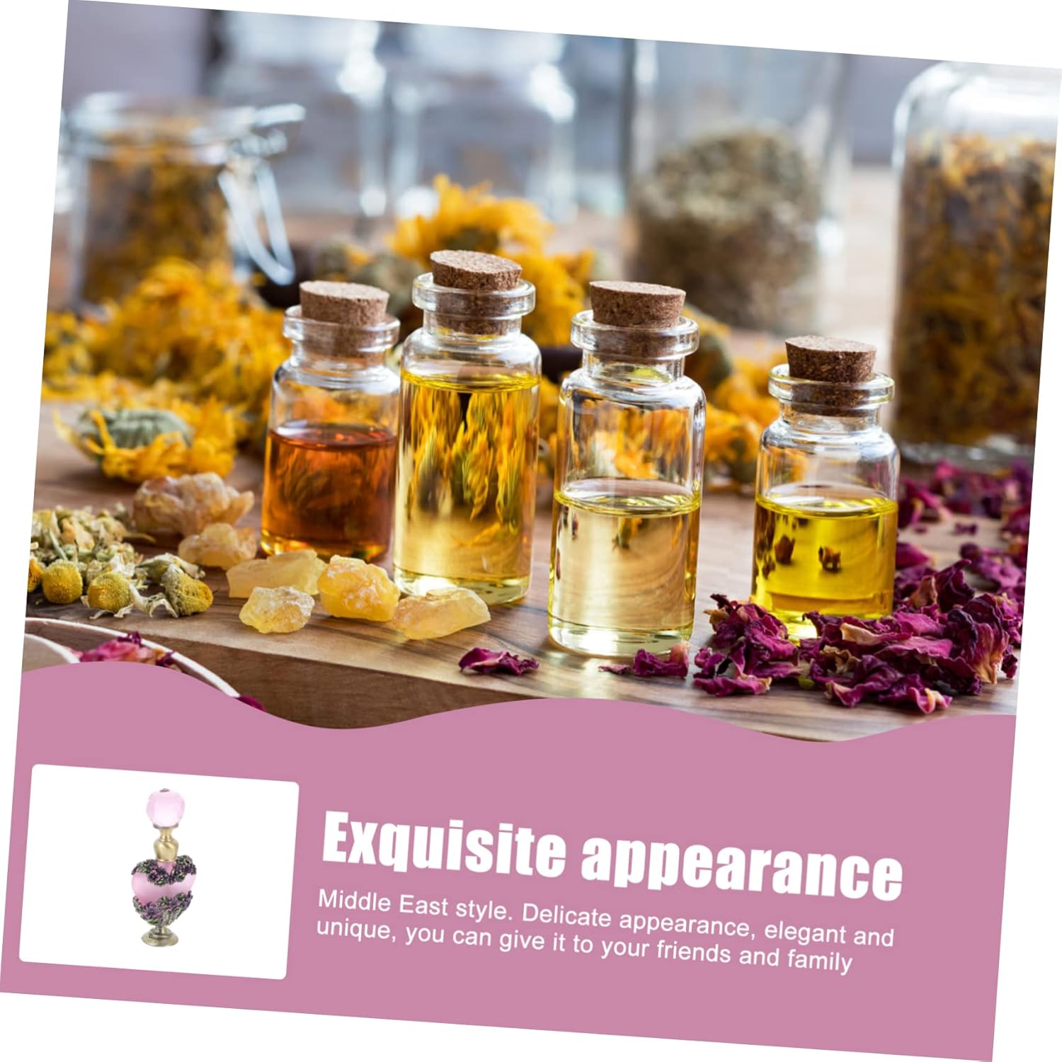 Middle East Style Glass Perfume Bottle for Travel and Decor