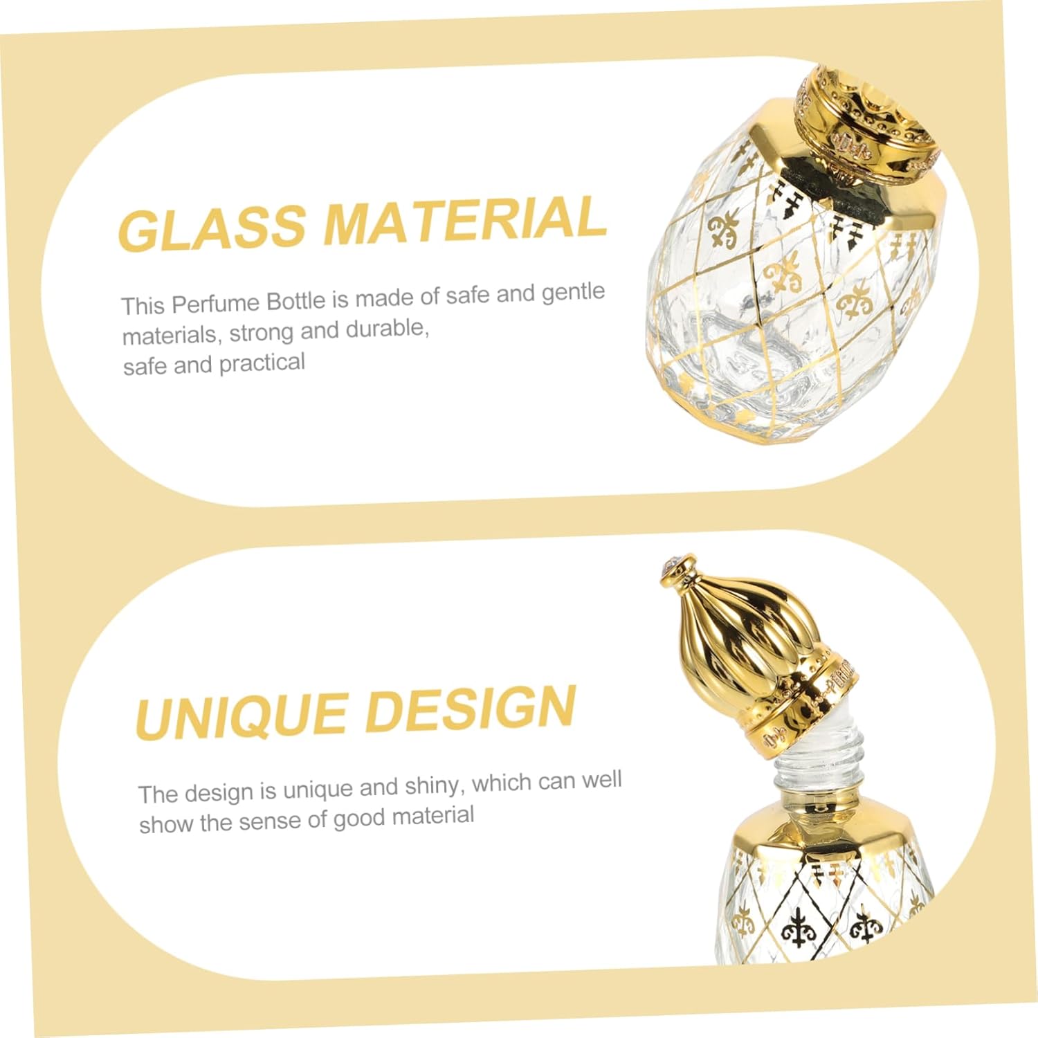 Sosoport 8ml Glass Perfume Bottle with Silver Crown Lid