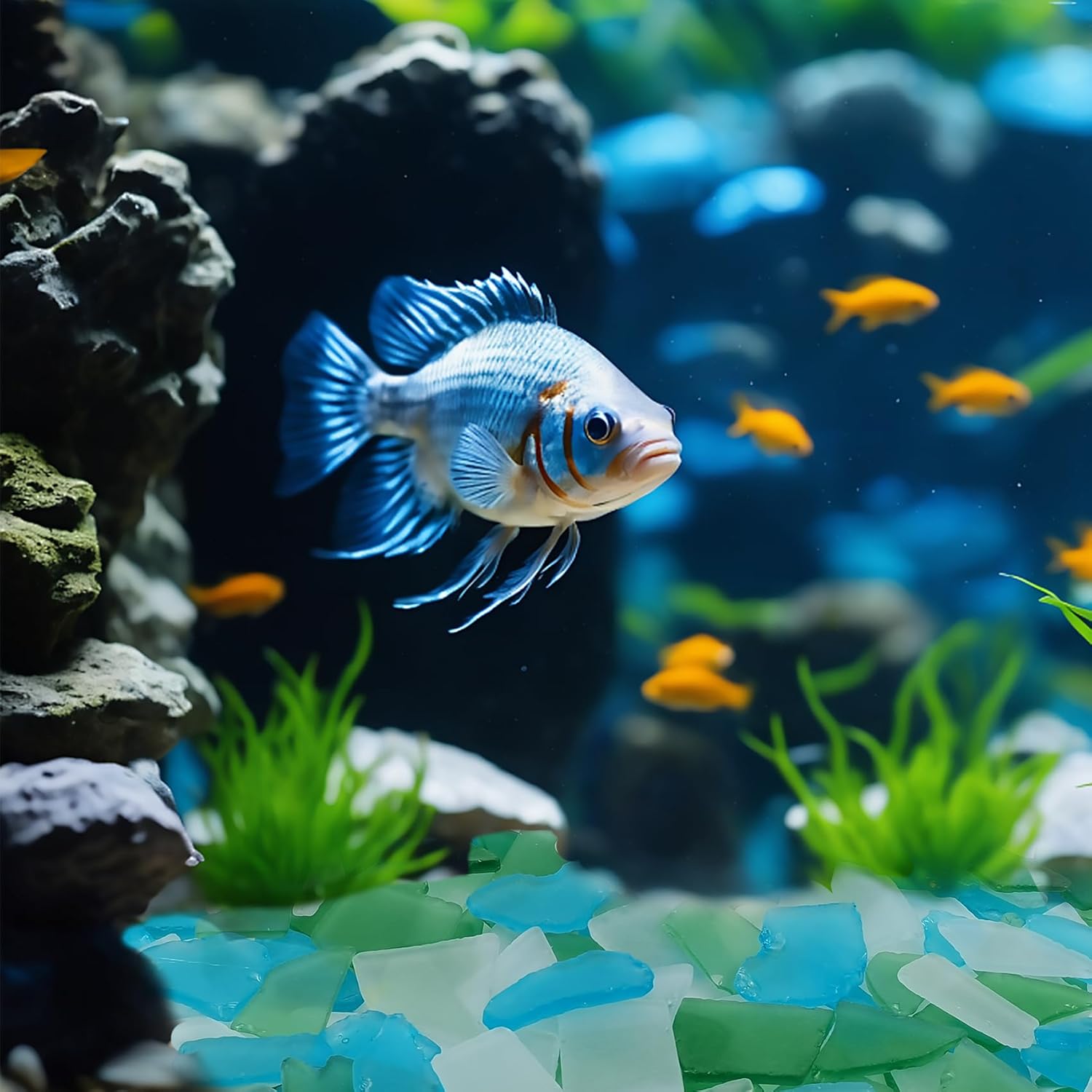 Keedolla 15 Oz Sea Glass Decor Vase Filler Blue White Green