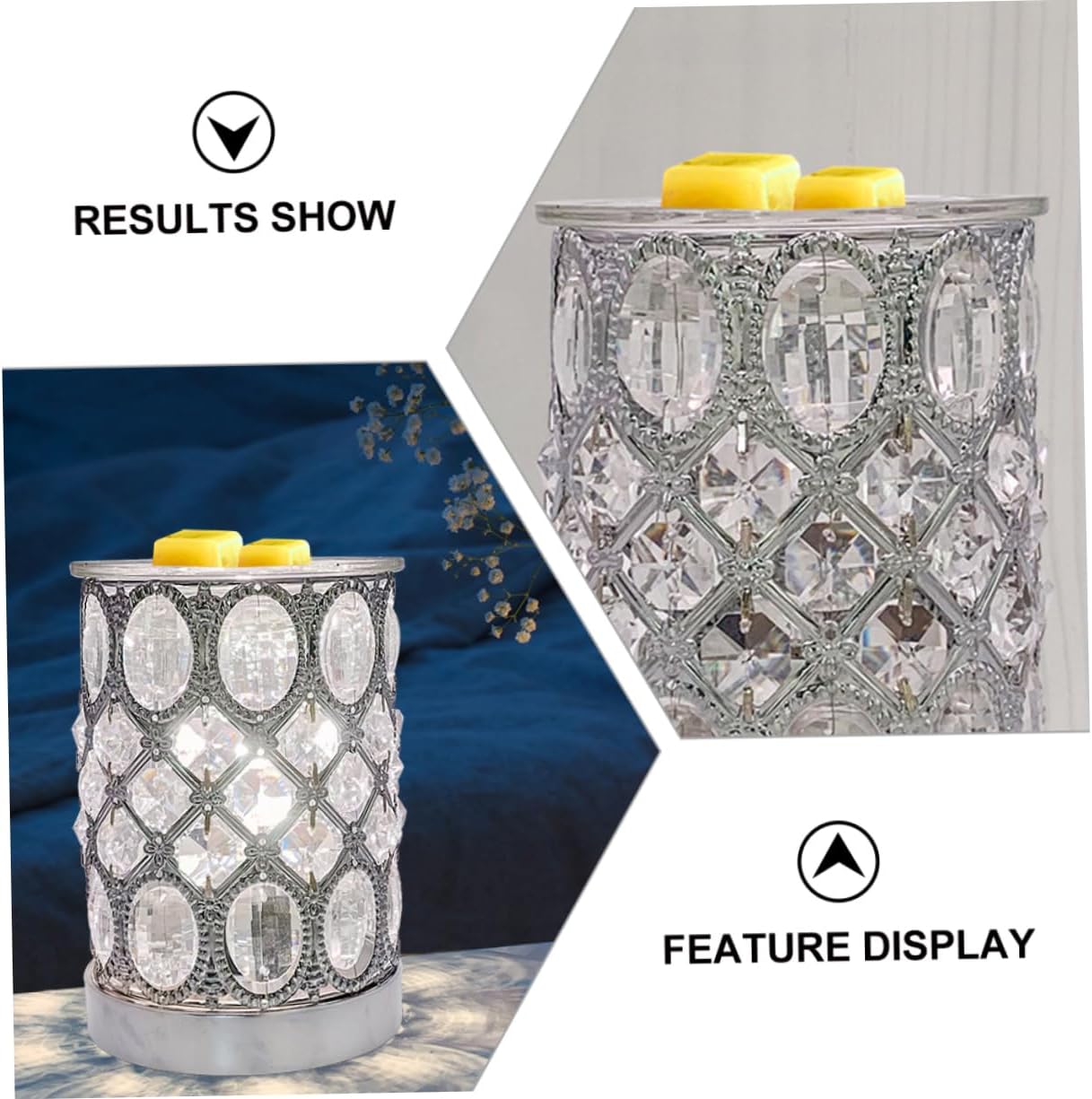 1pc Aromatherapy Lamp Night Light Crystal Essential Oil Burner for Home Bedroom