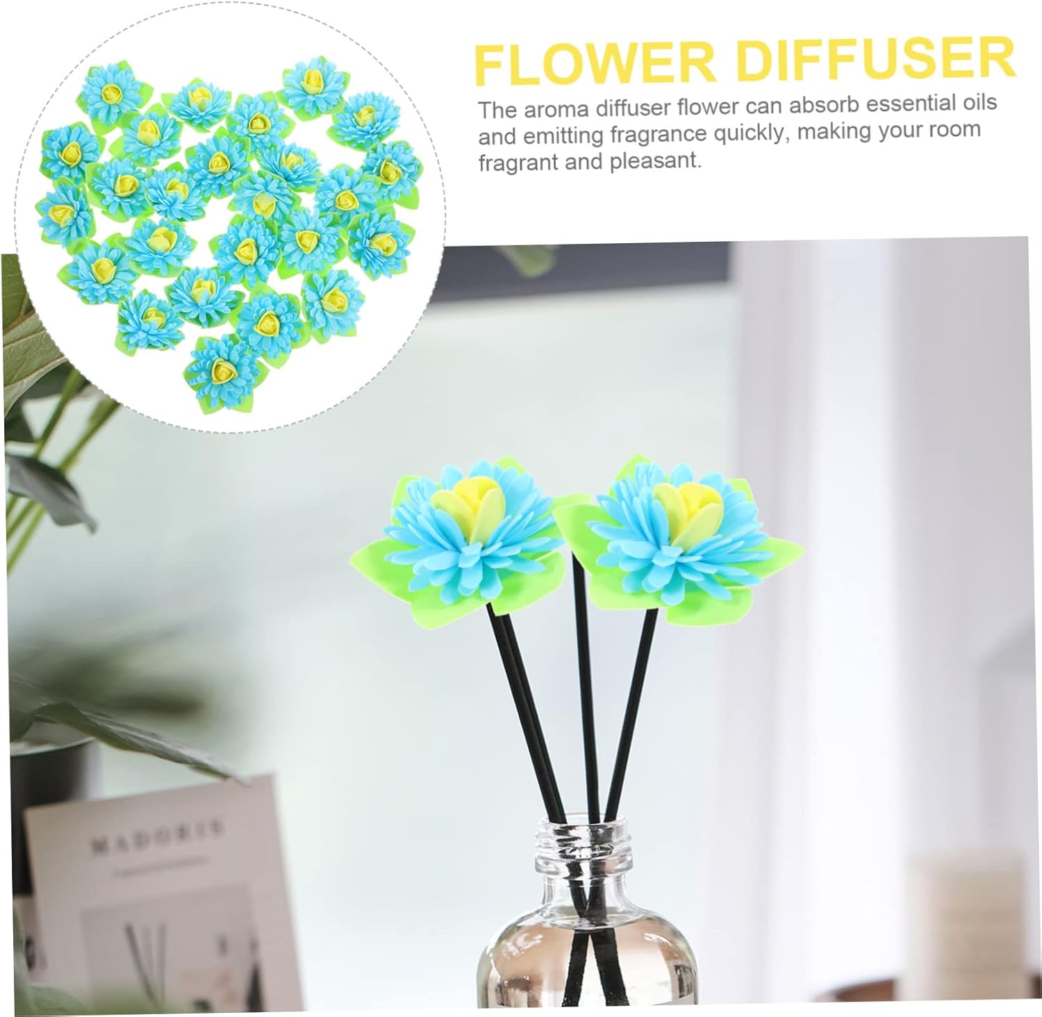 50pcs Artificial Aromatherapy Flowers Diffusers for Home Office Bedroom