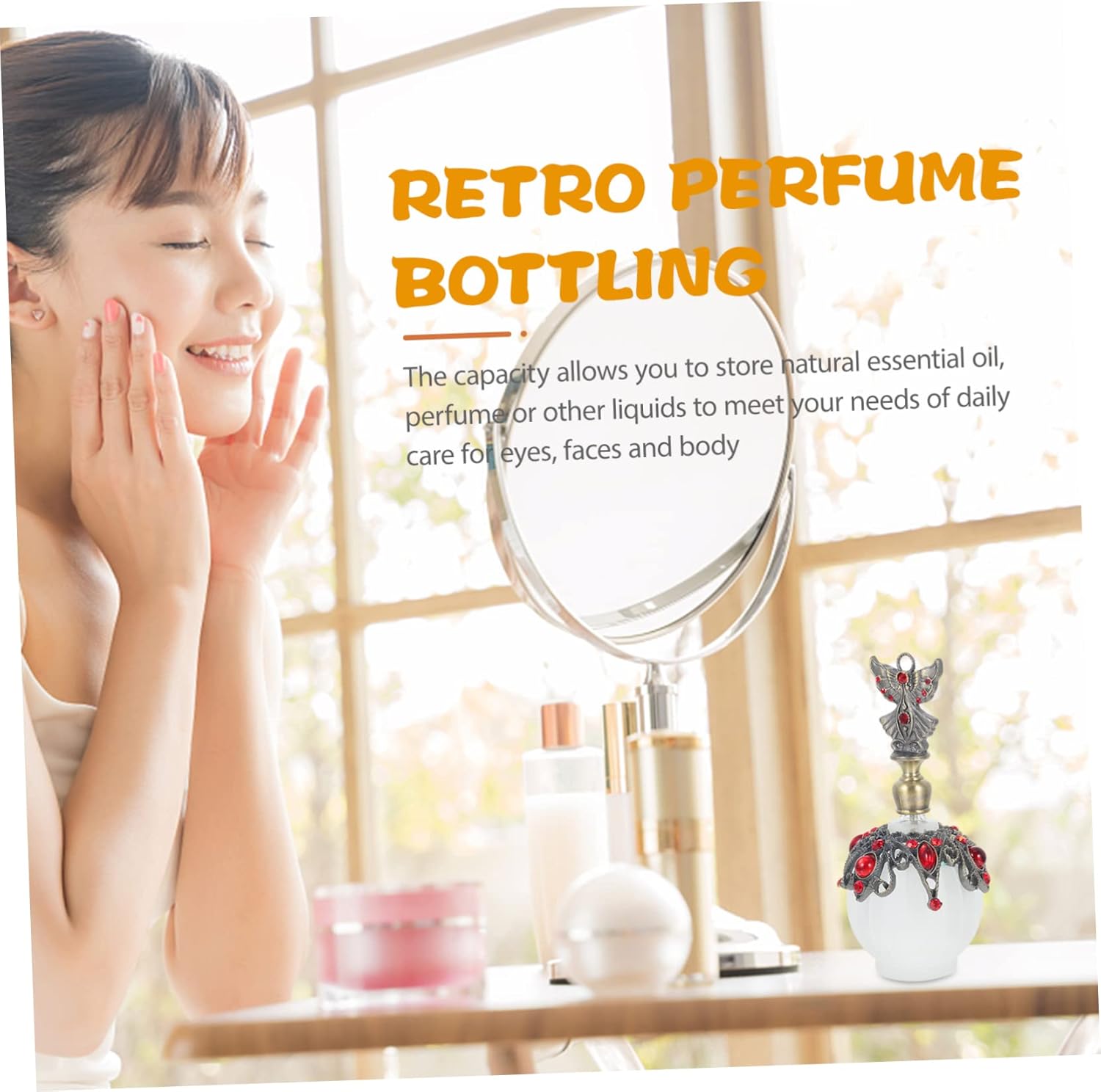 MAGICLULU Vintage Perfume Dispenser Bottle Essential Oil Glass Container Travel-Friendly Aromatherapy Holder