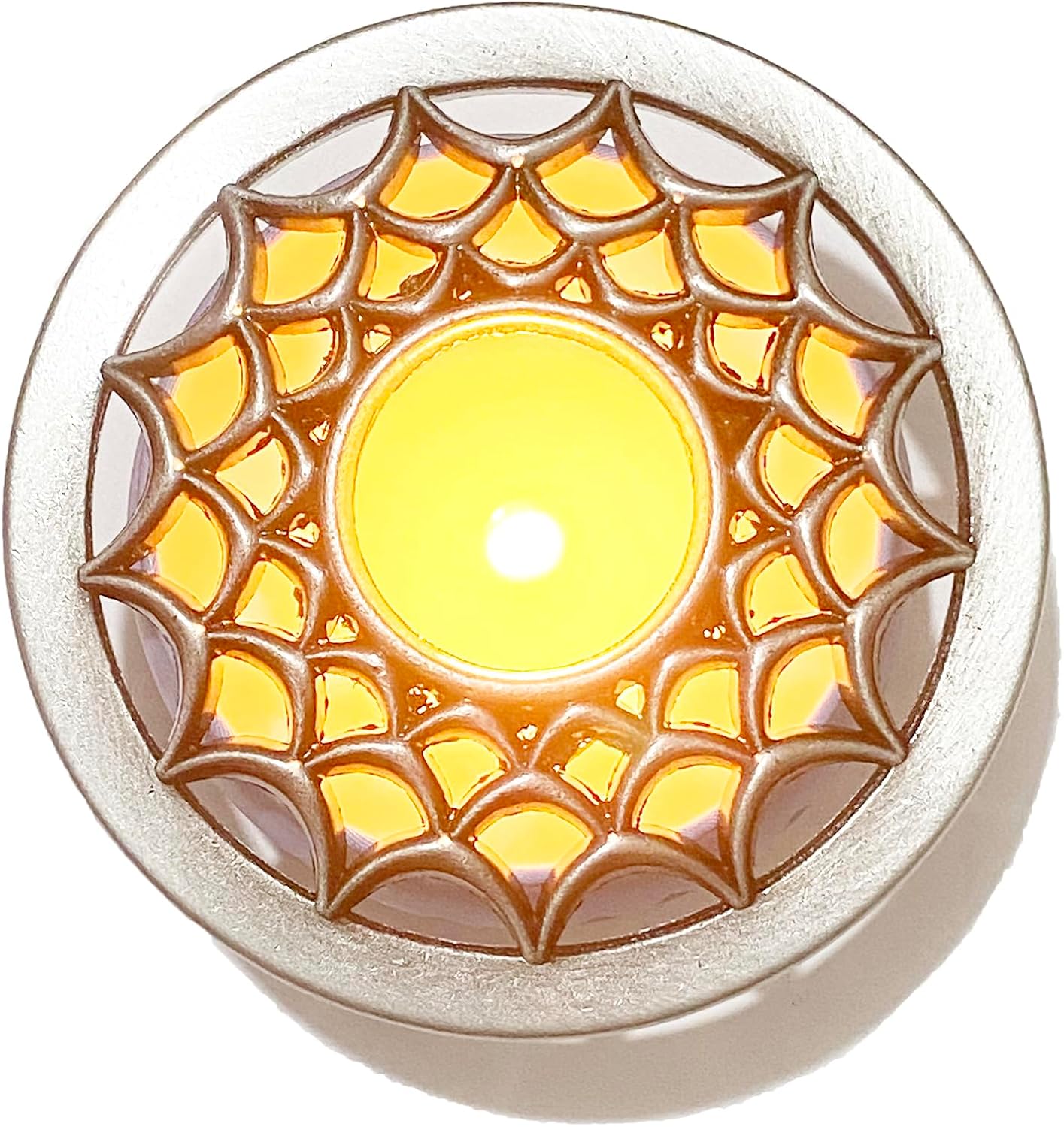 Silver Cobweb Scented Candle Toppers Decorative Lids for Jar Candles