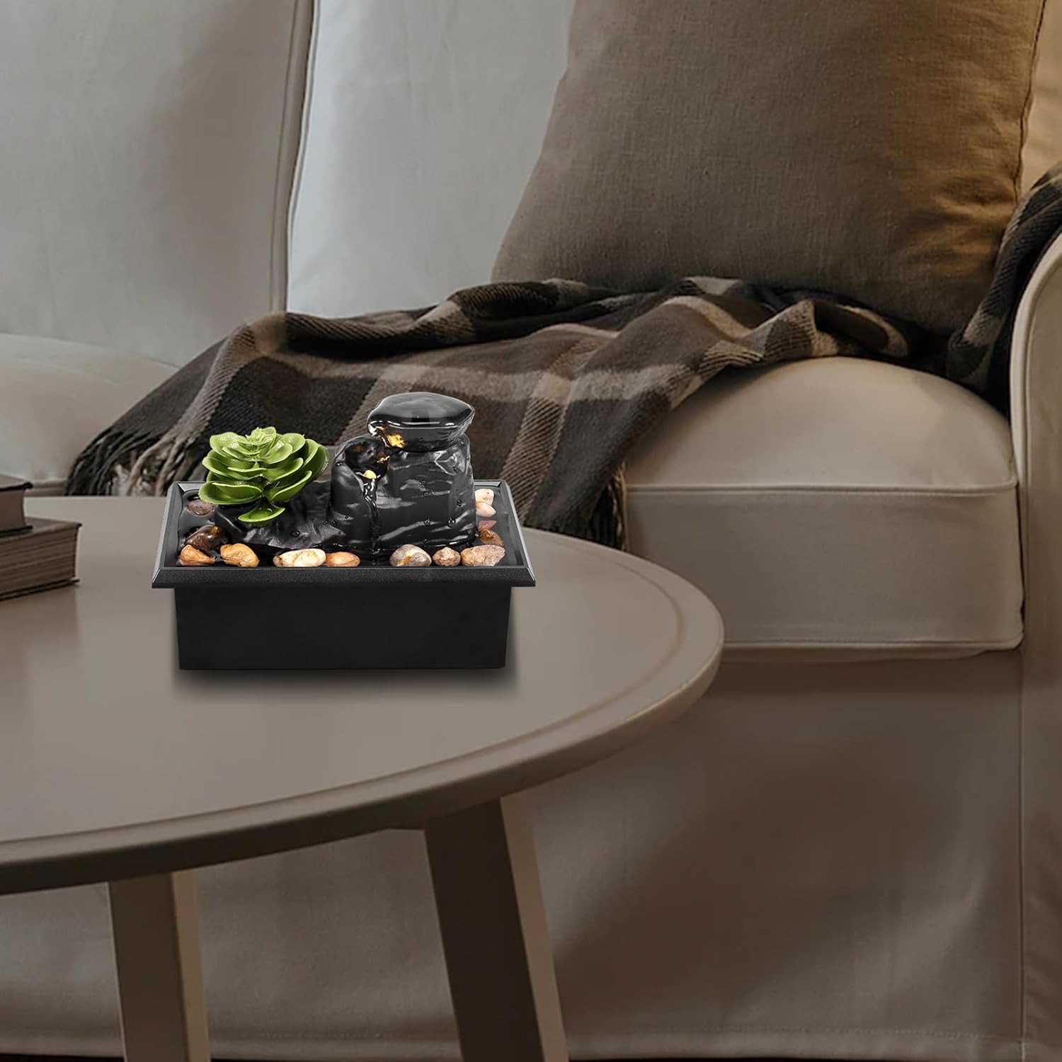 Tabletop Water Fountain with Light and Sound